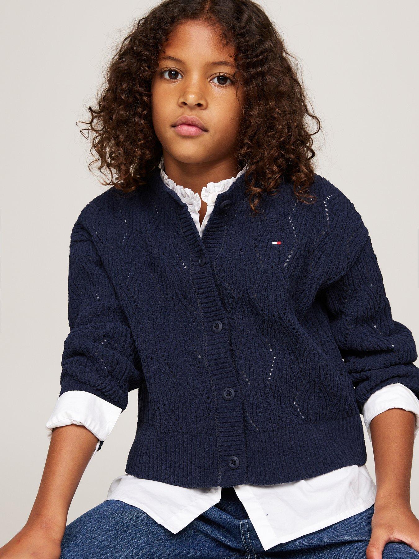 tommy-hilfiger-girls-chenille-cardigan-navyoutfit