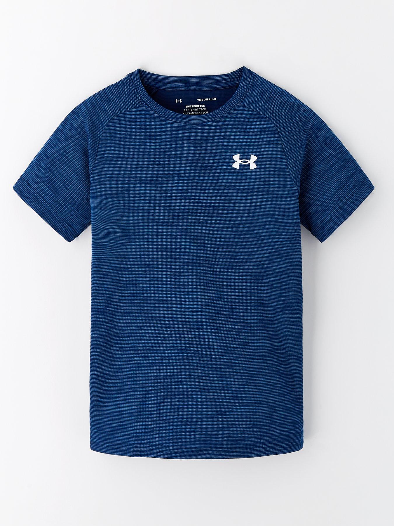 under-armour-boys-training-tech-textured-short-sleevenbspt-shirt-bluefront