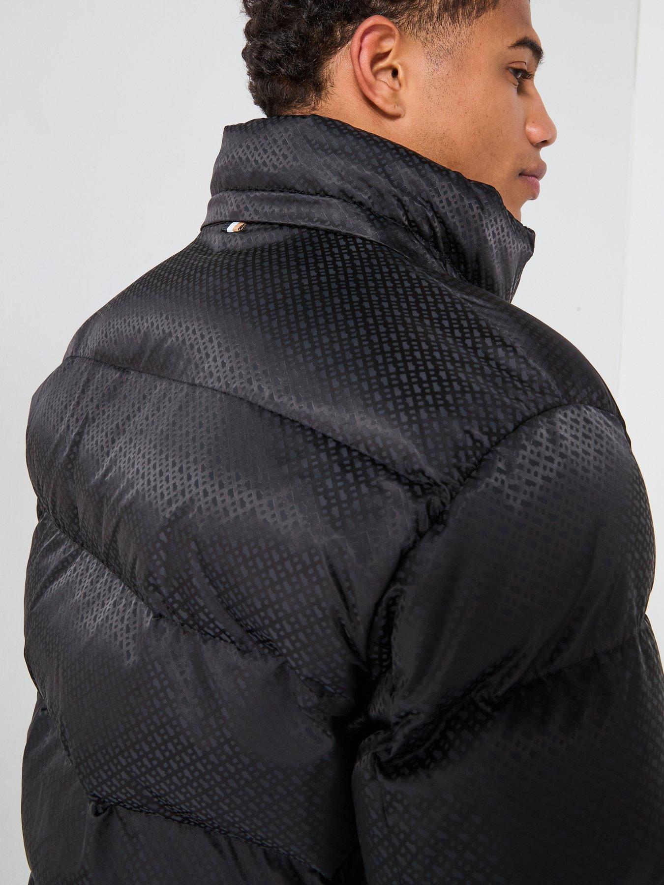 Image 6 of 6 of BOSS H-Corbinian4 Mono Print Hooded Quilted Jacket - Black