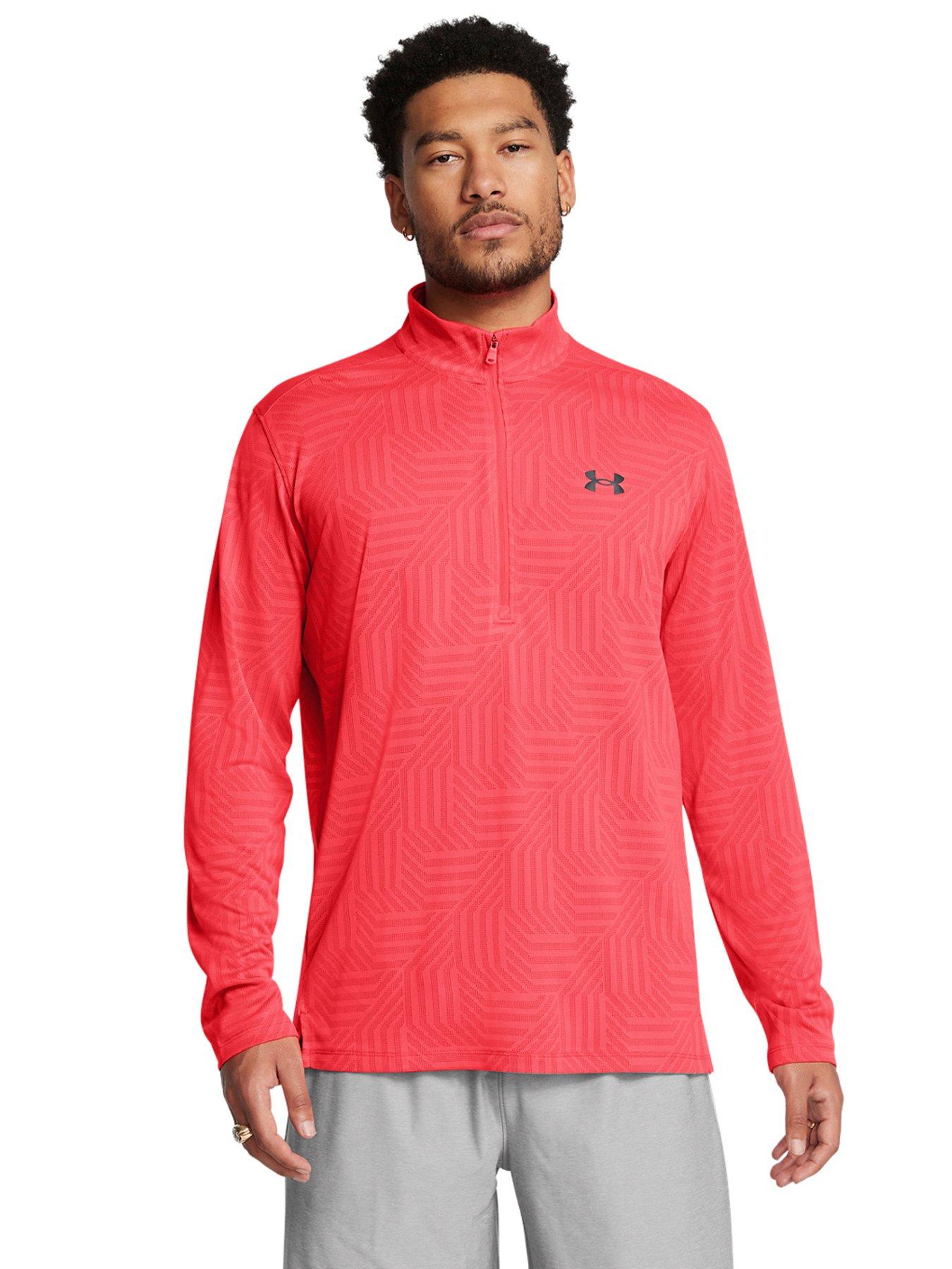 under-armour-mens-training-tech-vent-geotessa-12-zip-red