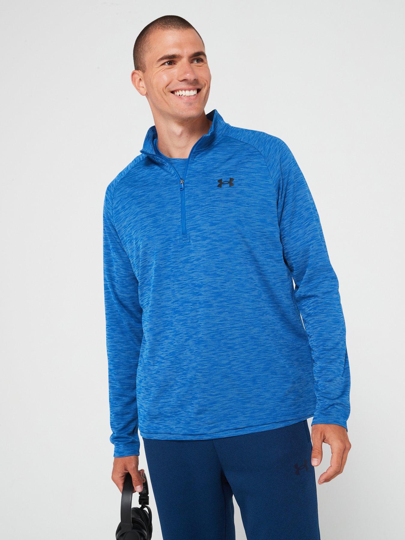 under-armour-mens-training-tech-textured-12-zip-bluefront