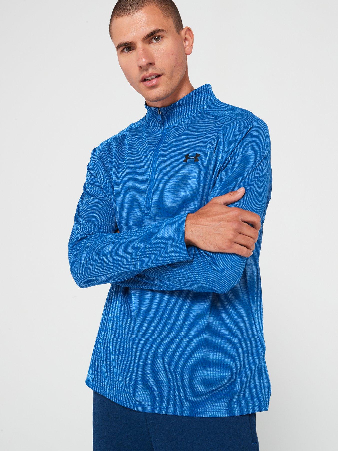 under-armour-mens-training-tech-textured-12-zip-blueoutfit