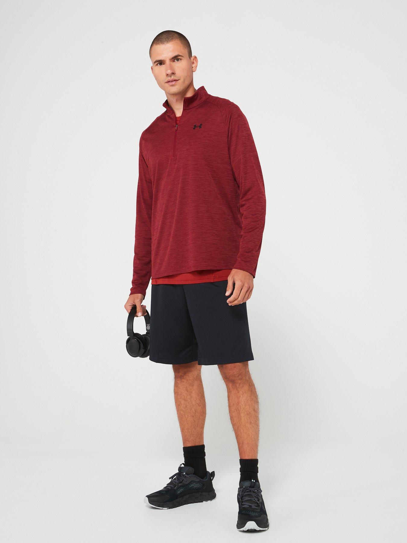 under-armour-mens-training-tech-textured-12-zip-top-burgundyback