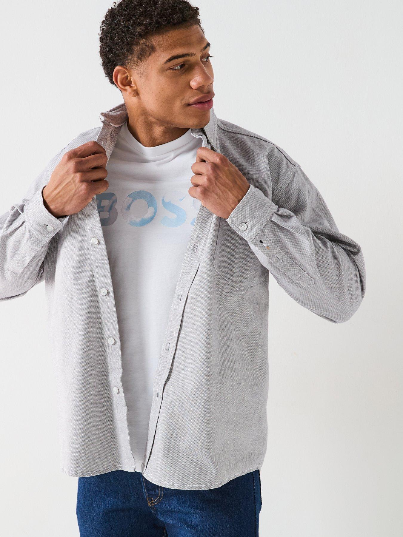 Image 4 of 6 of BOSS C-Olly Button Down Overshirt - Grey