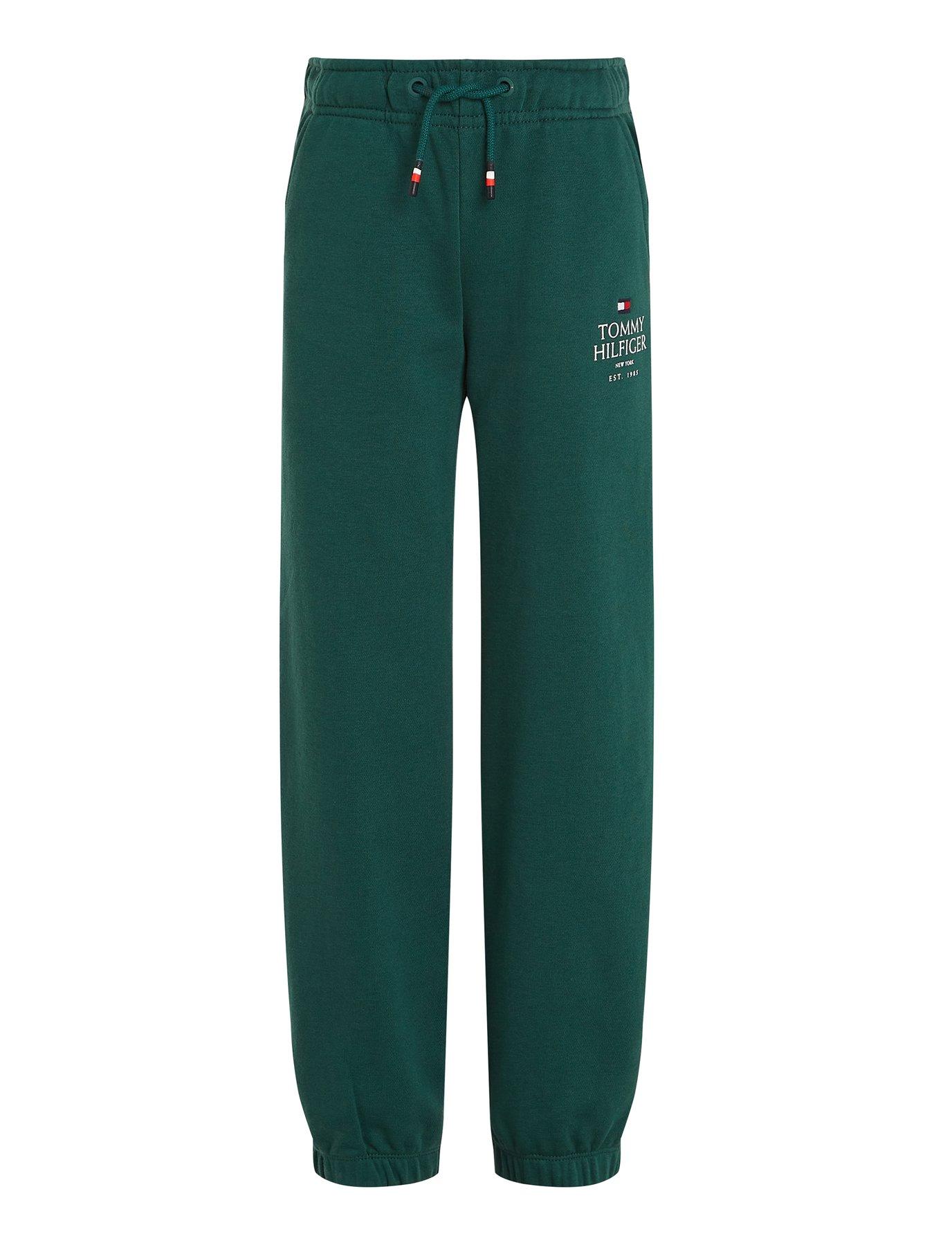 tommy-hilfiger-boys-th-logo-puff-print-sweatpants-greenstillFront