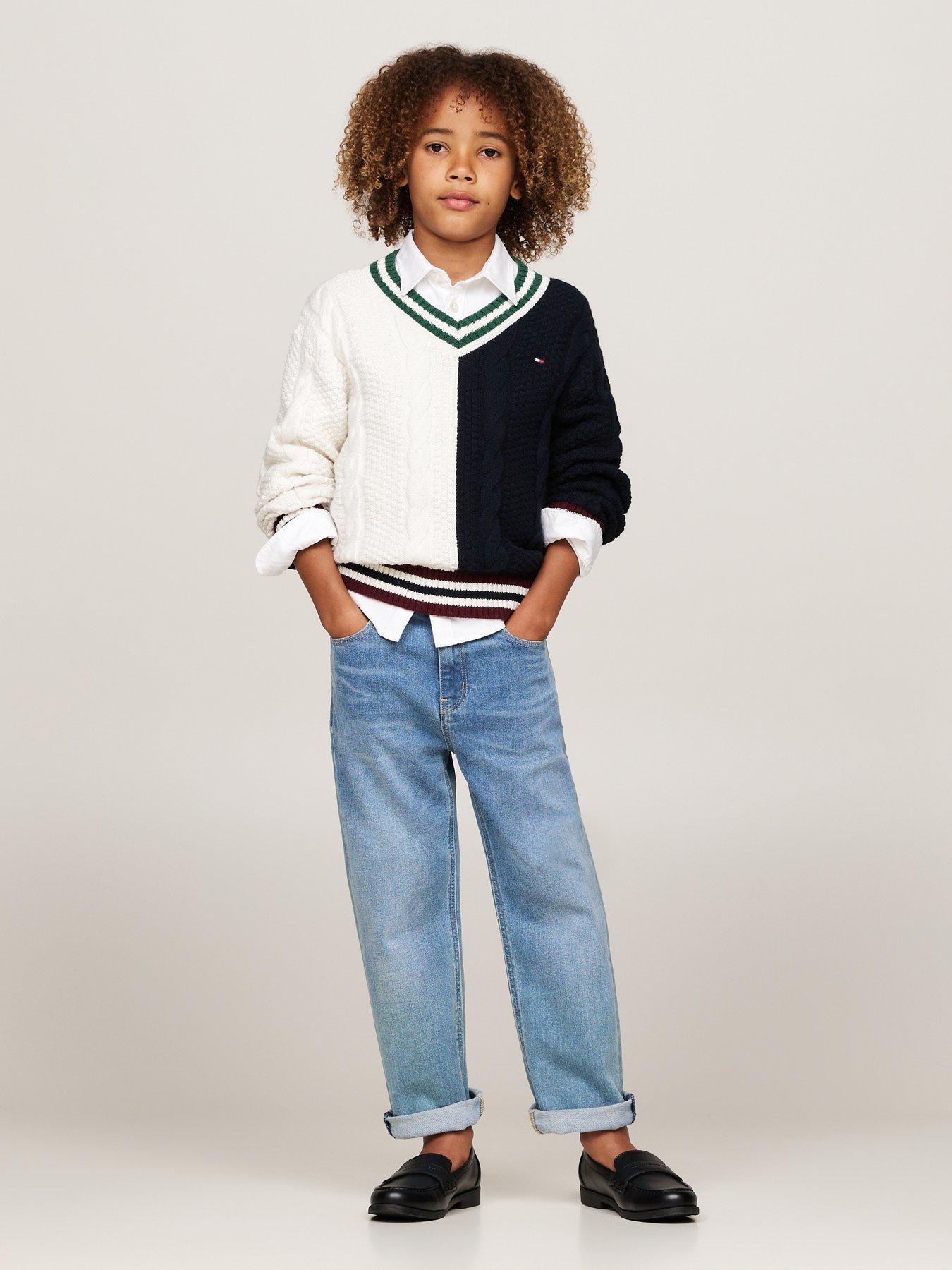 tommy-hilfiger-boys-colorblock-cable-v-neck-sweater-multistillFront