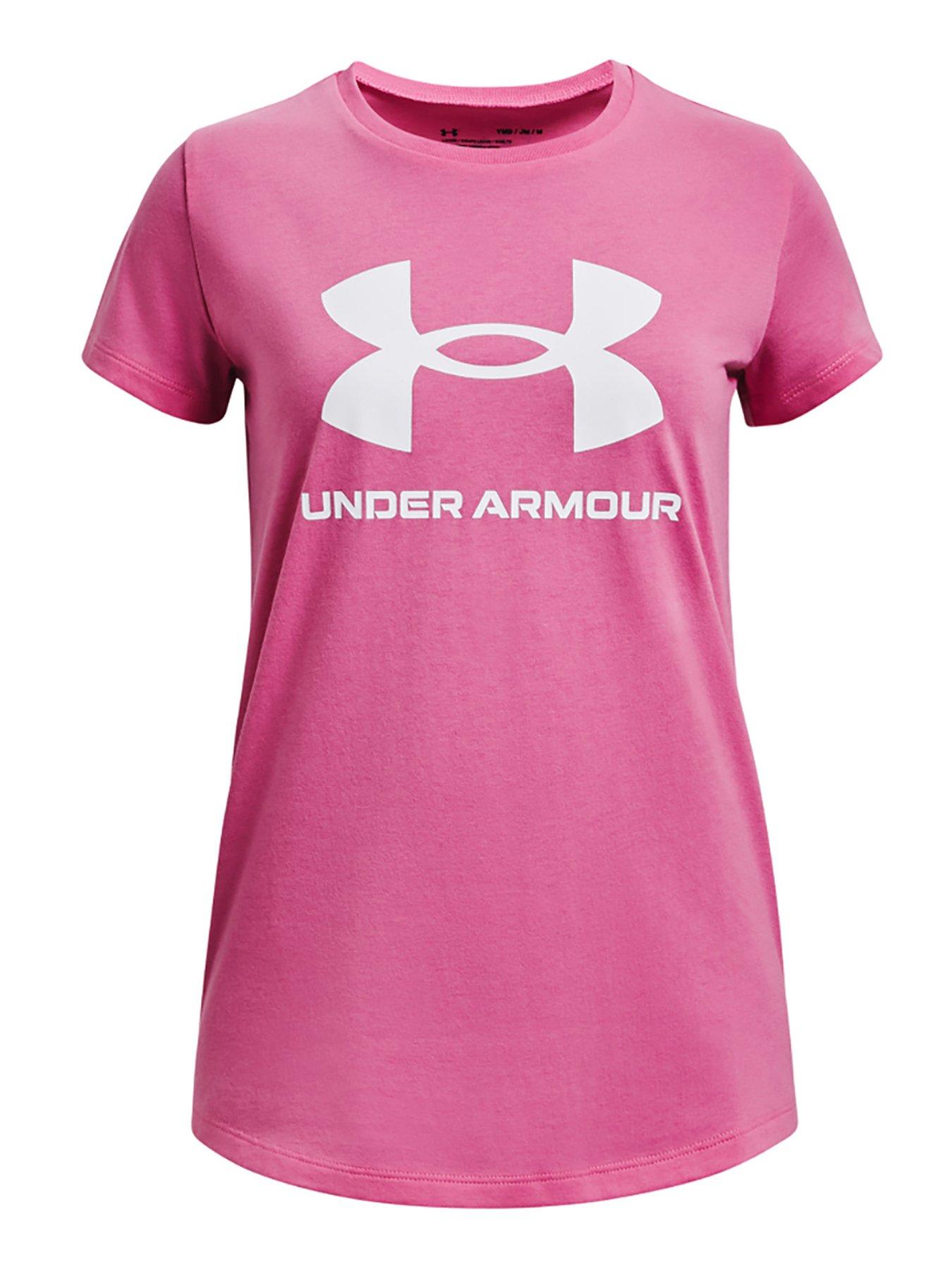 under-armour-girls-training-sportstyle-logo-t-shirt-pinkfront