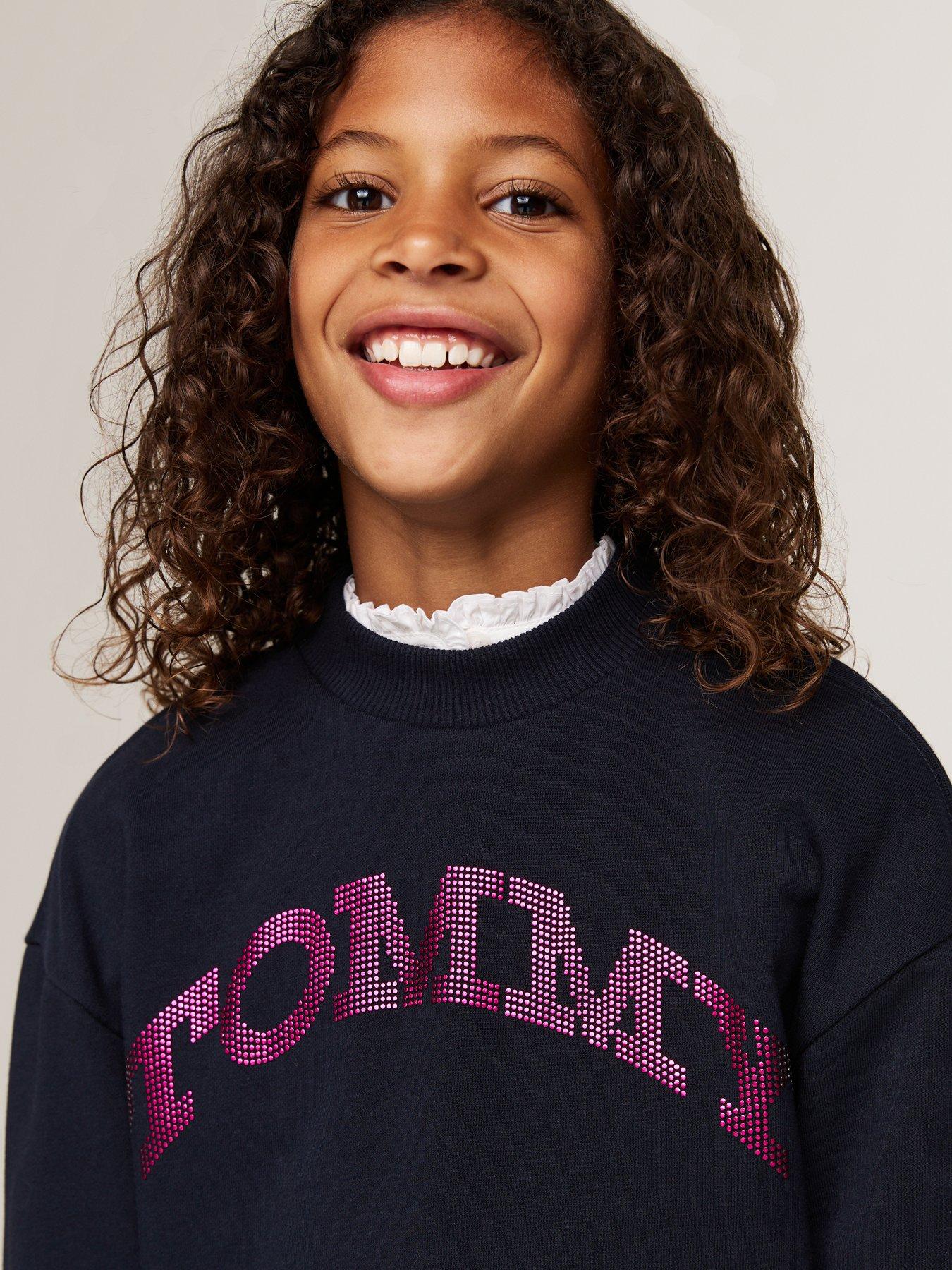 tommy-hilfiger-girls-tommy-dot-foil-crew-neck-sweatshirt-navyoutfit