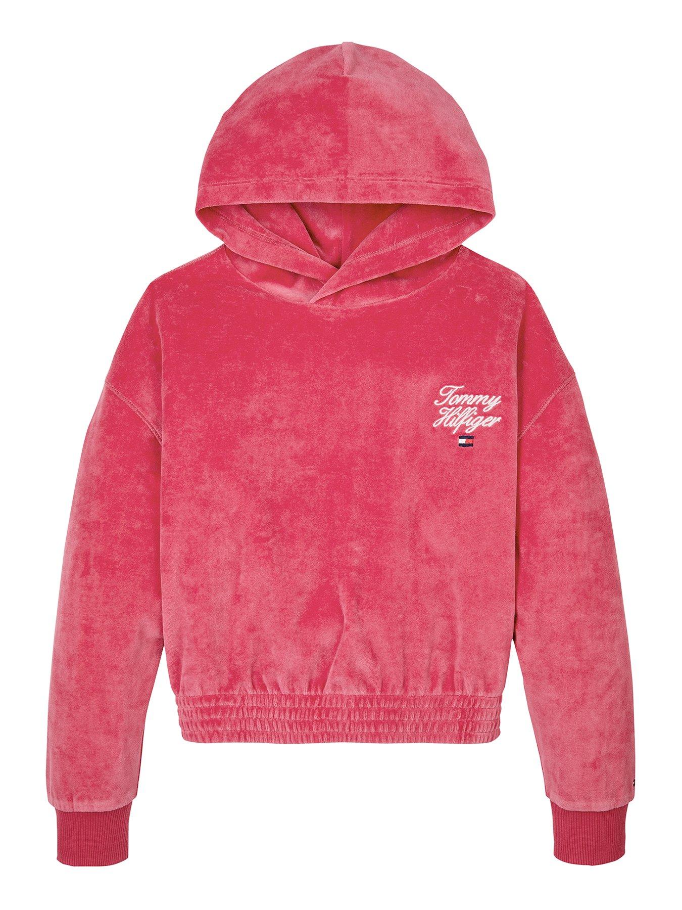 tommy-hilfiger-girls-th-script-velour-hoodie-pink