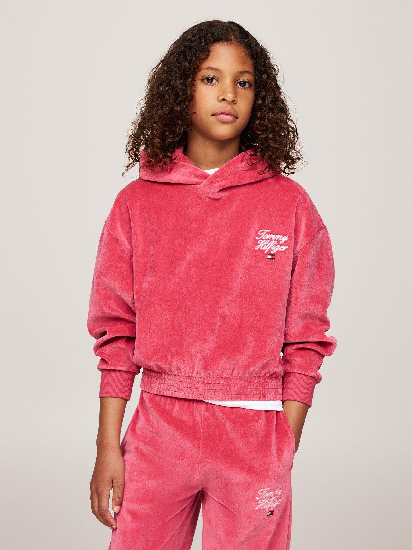 tommy-hilfiger-girls-th-script-velour-hoodie-pinkoutfit