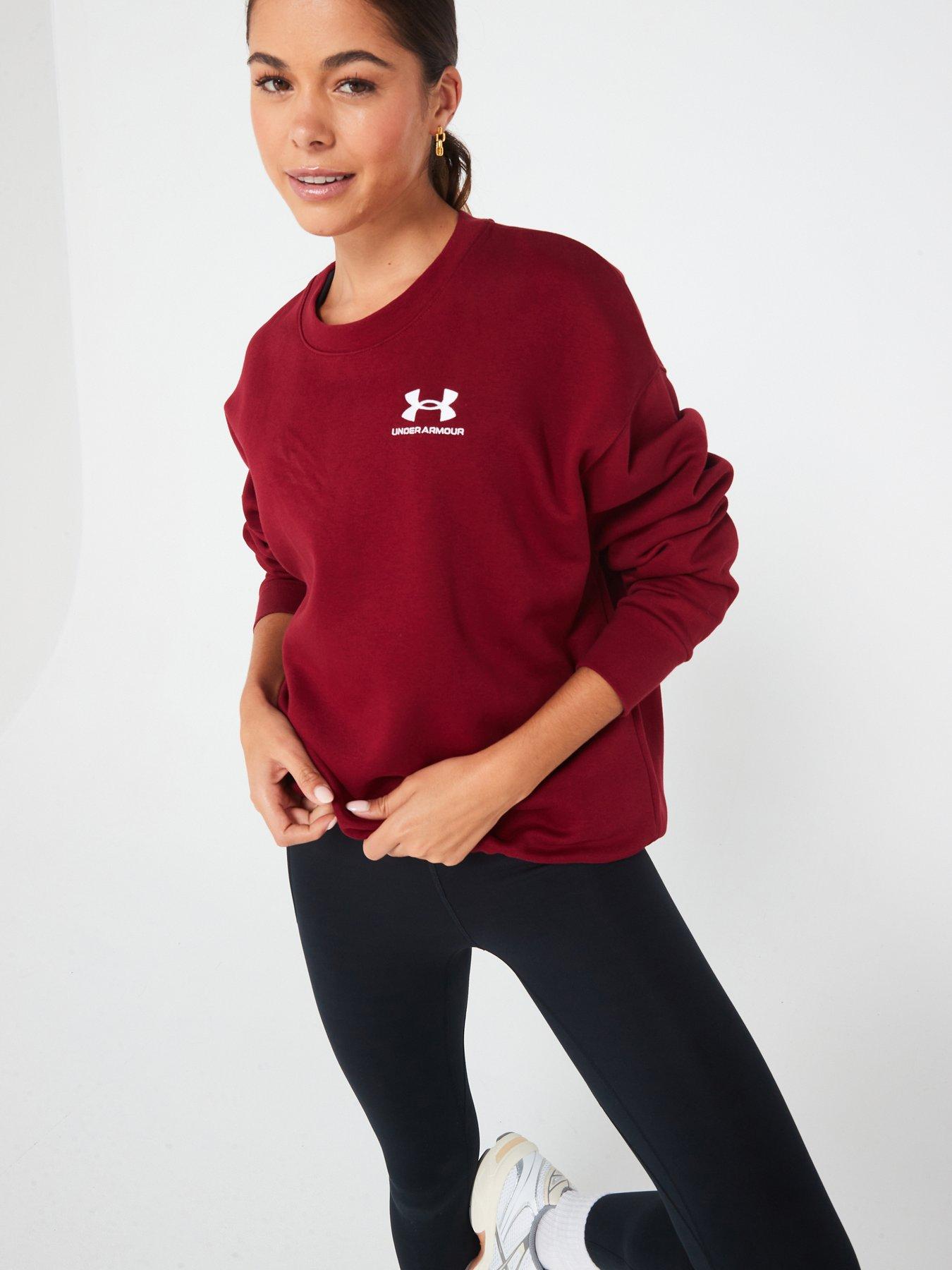 under-armour-womens-lifestyle-essential-fleece-oversized-crew-sweat-burgundy