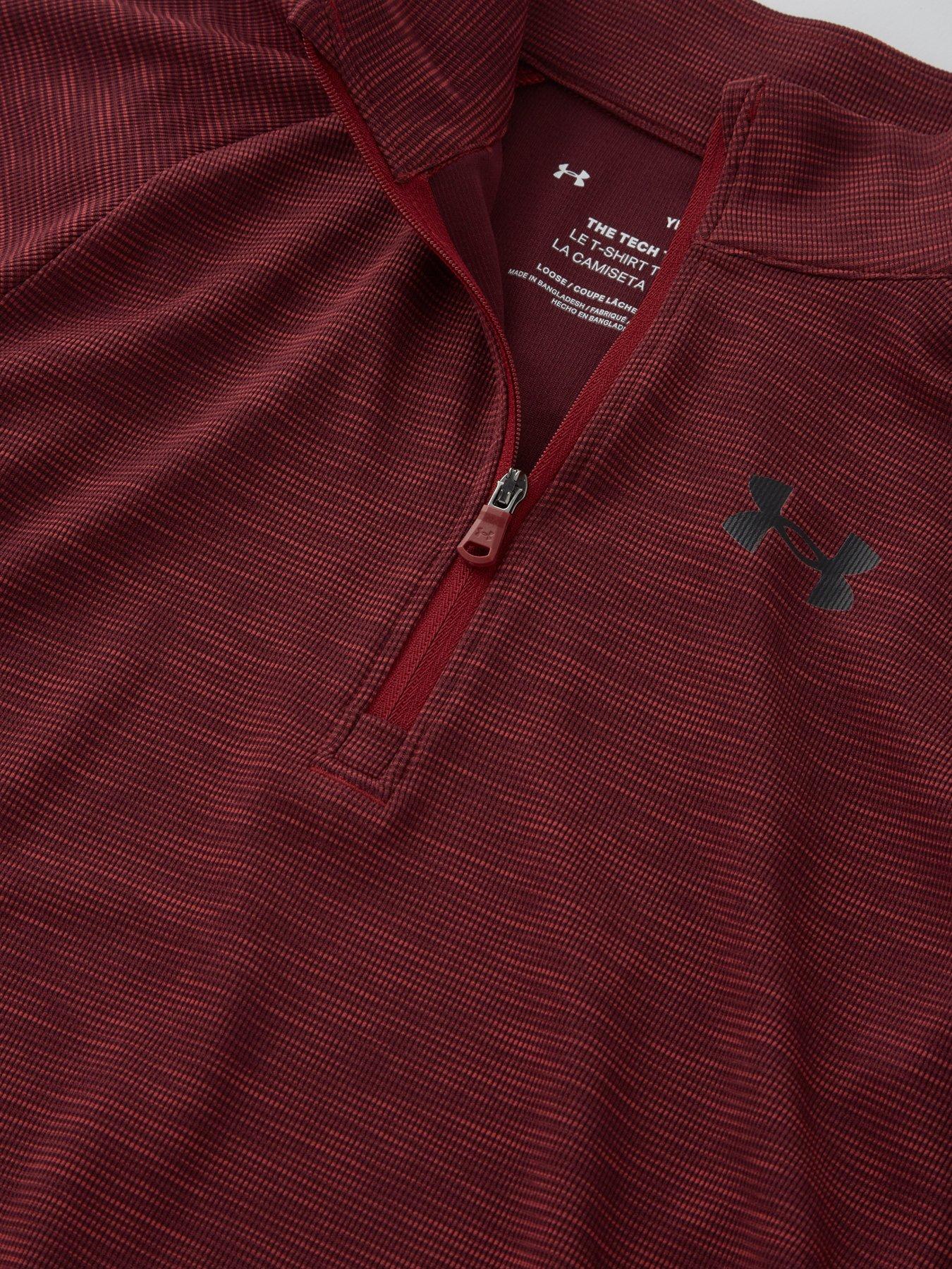 under-armour-boys-training-tech-textured-12-zip-burgundydetail