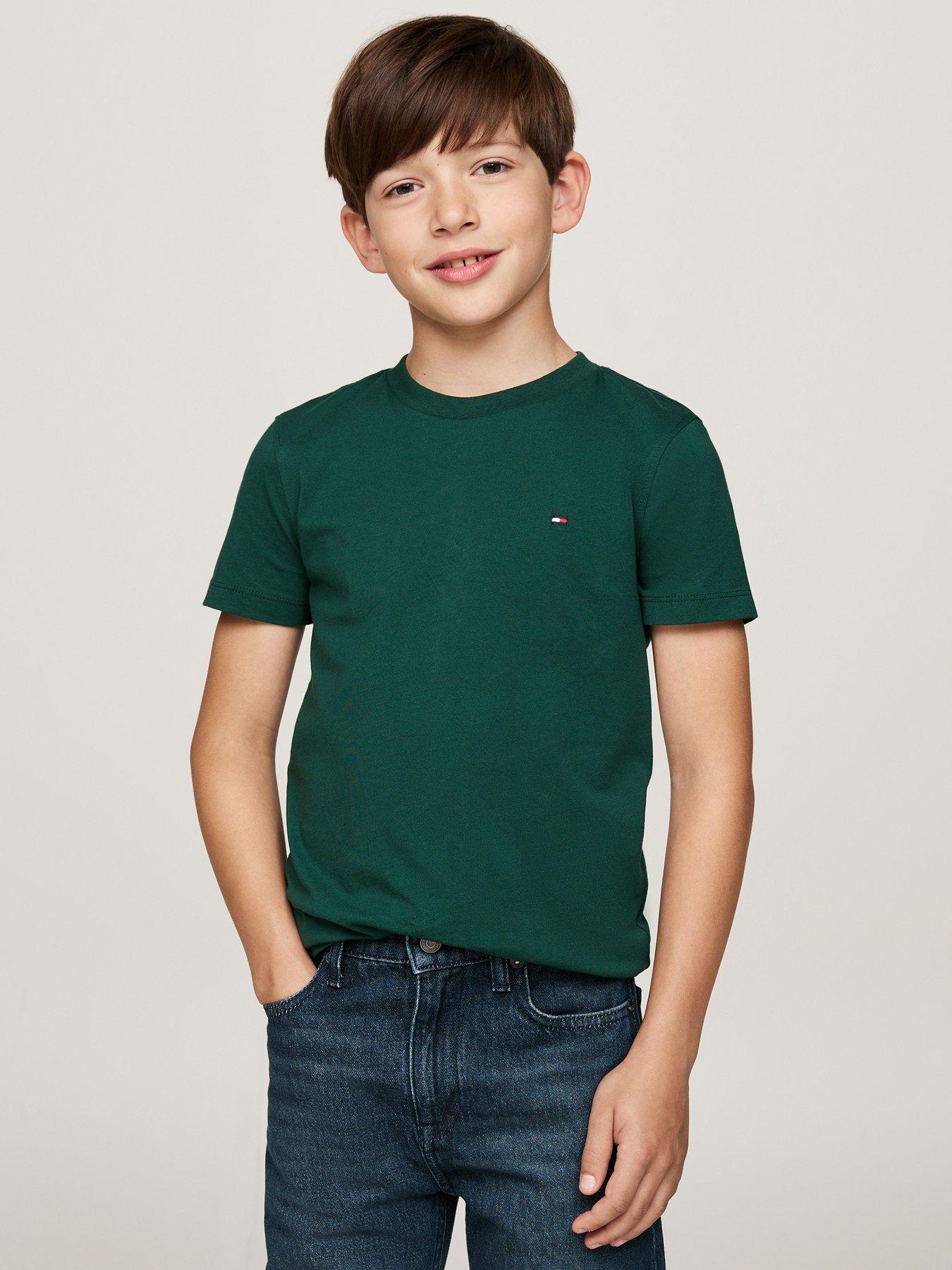 tommy-hilfiger-boys-short-sleeve-essential-flag-t-shirt-greenstillFront