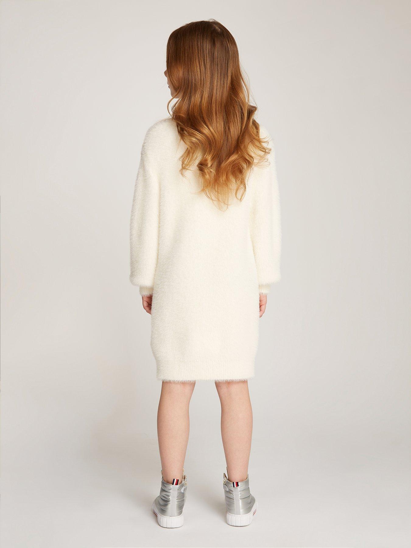 tommy-hilfiger-girls-tommy-turtleneck-fluffy-long-sleeve-dress-creamoutfit