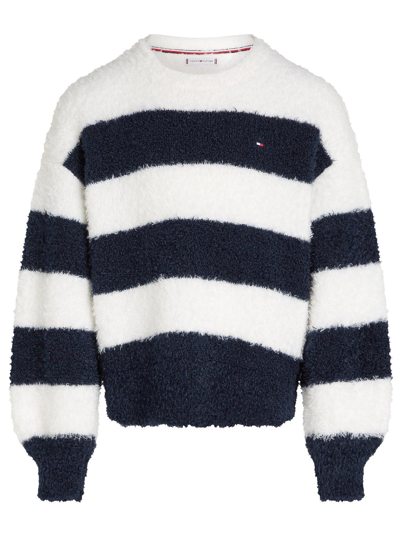 Tommy Hilfiger Girls Fluffy Stripe Sweater Multi Very Ireland