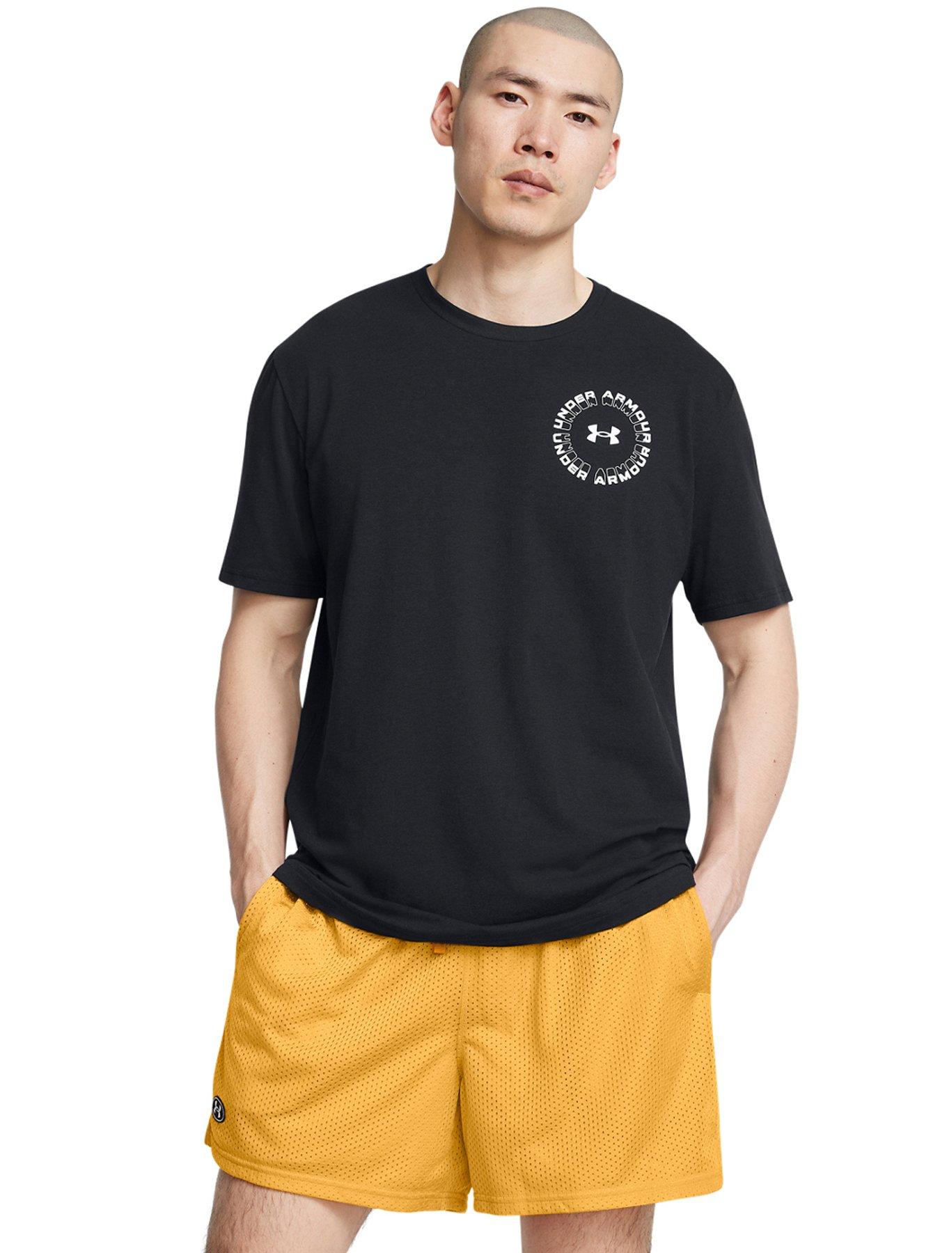 under-armour-mens-training-radial-wordmark-t-shirt-blackfront