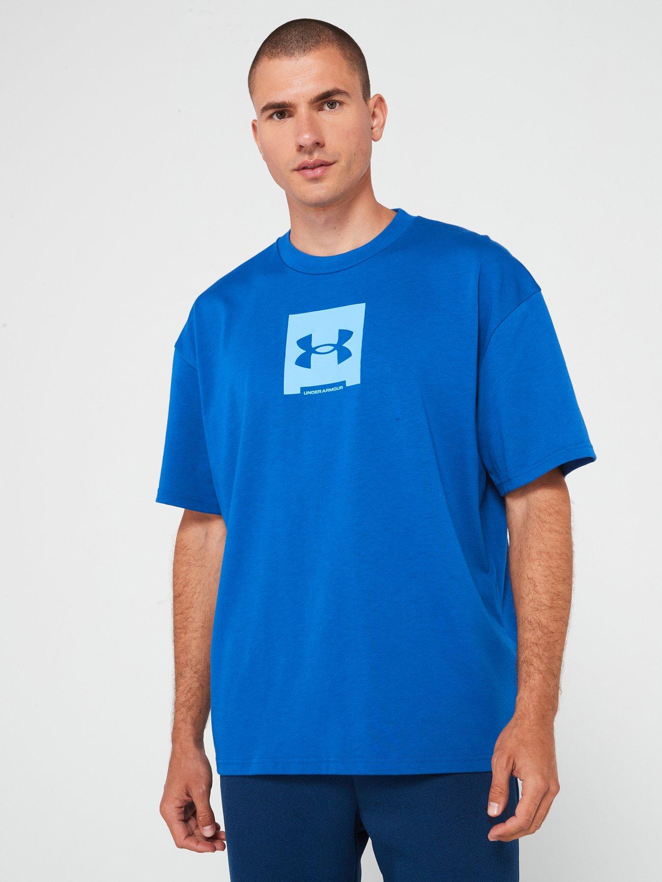 under-armour-mens-training-oversized-box-logo-t-shirt-bluefront