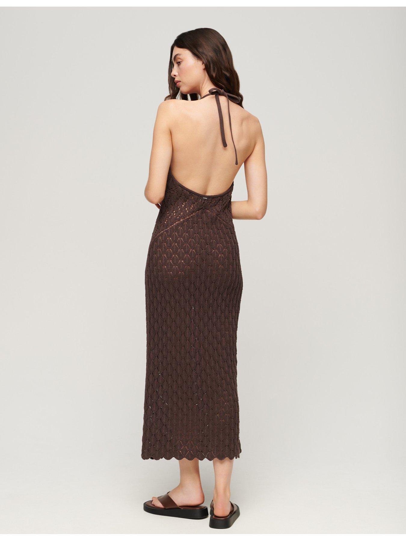 superdry-crochet-halter-maxi-dress-oak-brownstillFront