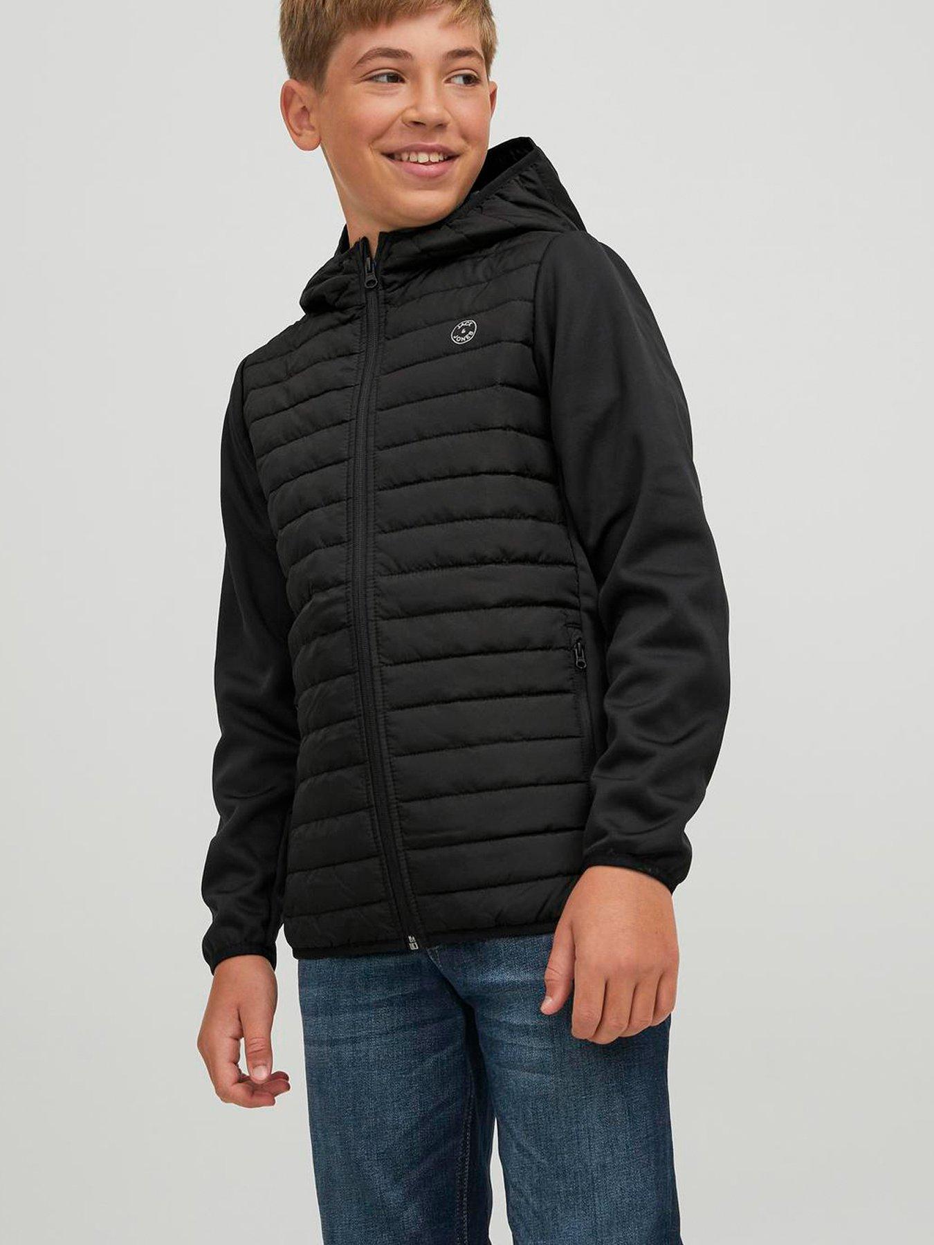 Jack & Jones Junior Boys Multi Quilted Lightweight Jacket - Black
