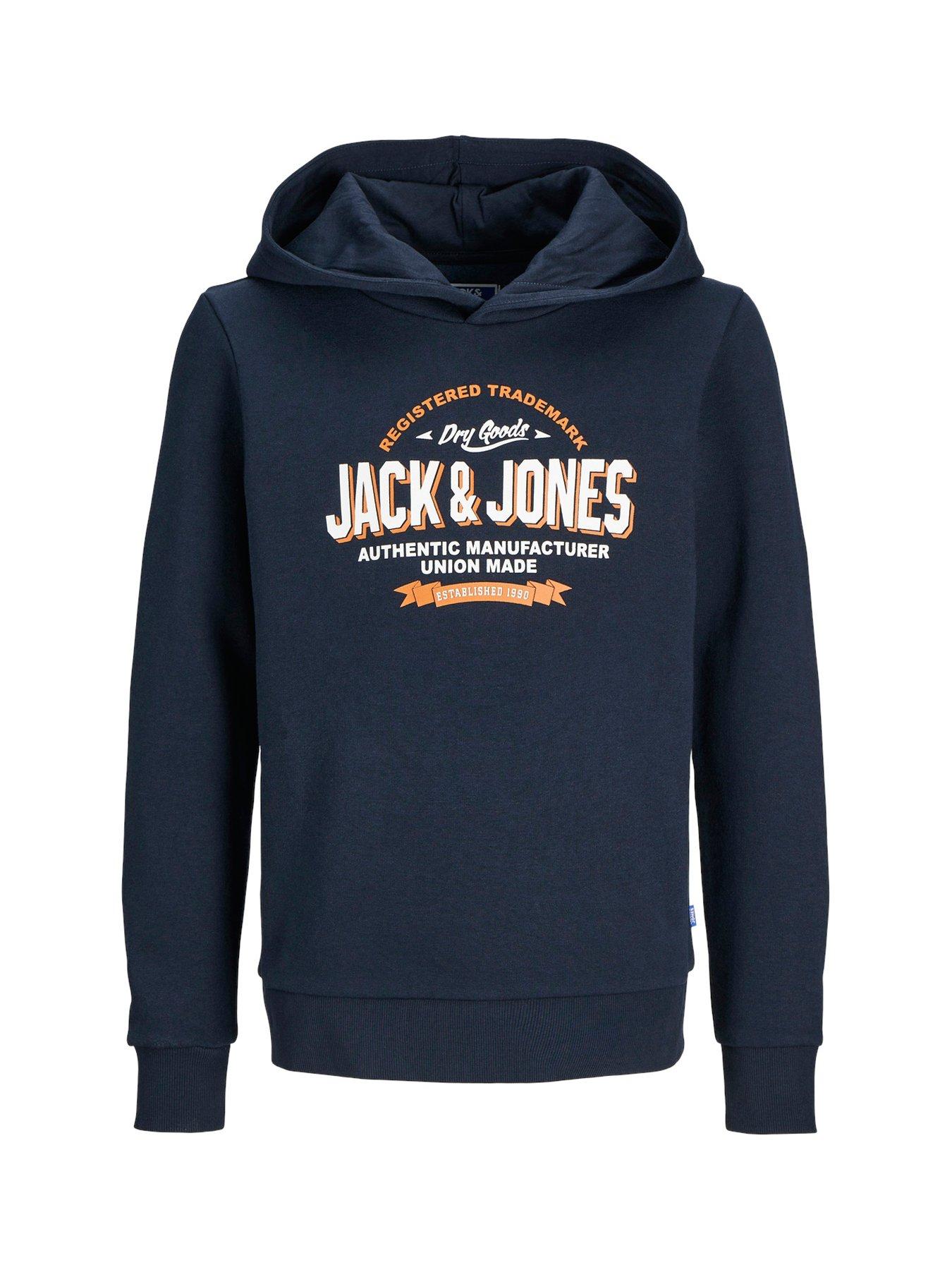 Image 2 of 4 of Jack & Jones Junior Boys 2 Colour Logo Sweat Hoodie - Navy