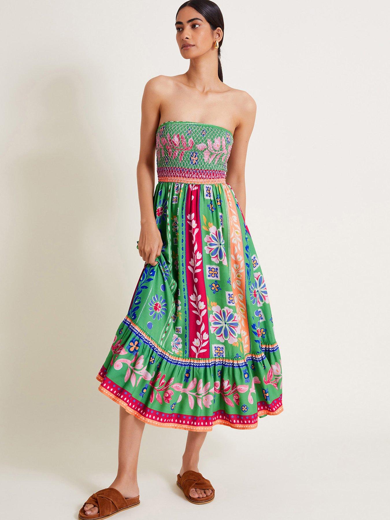 monsoon-poppie-bandeau-dress-green