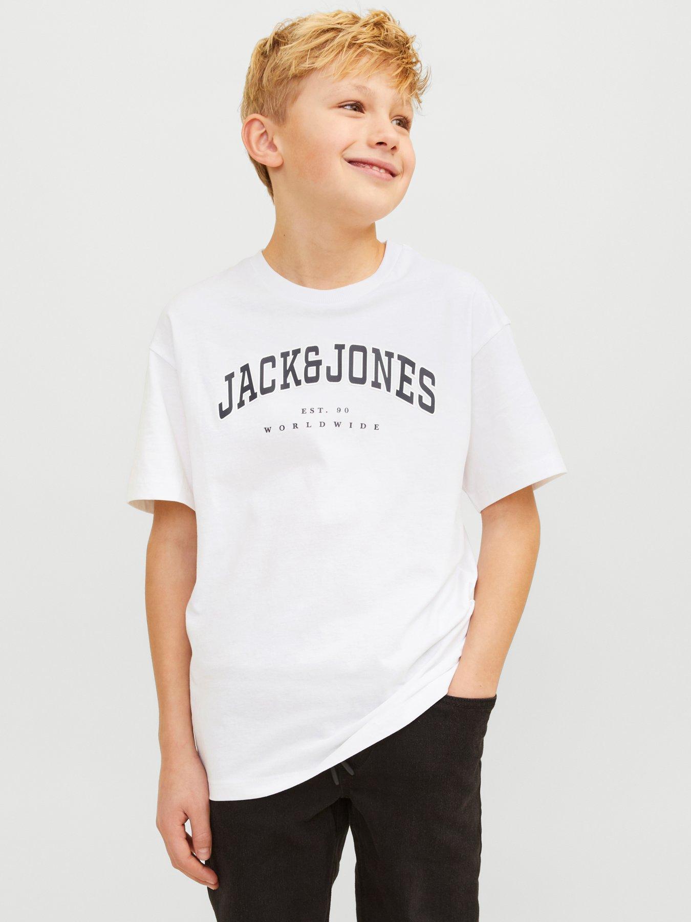 Jack & Jones Junior Boys Caleb Varsity T-Shirt - White