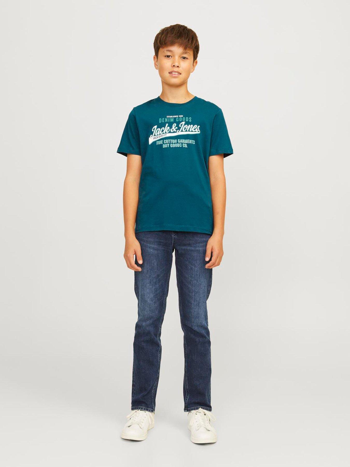 jack-jones-junior-boys-2-colour-logo-tshirt-deep-tealstillFront