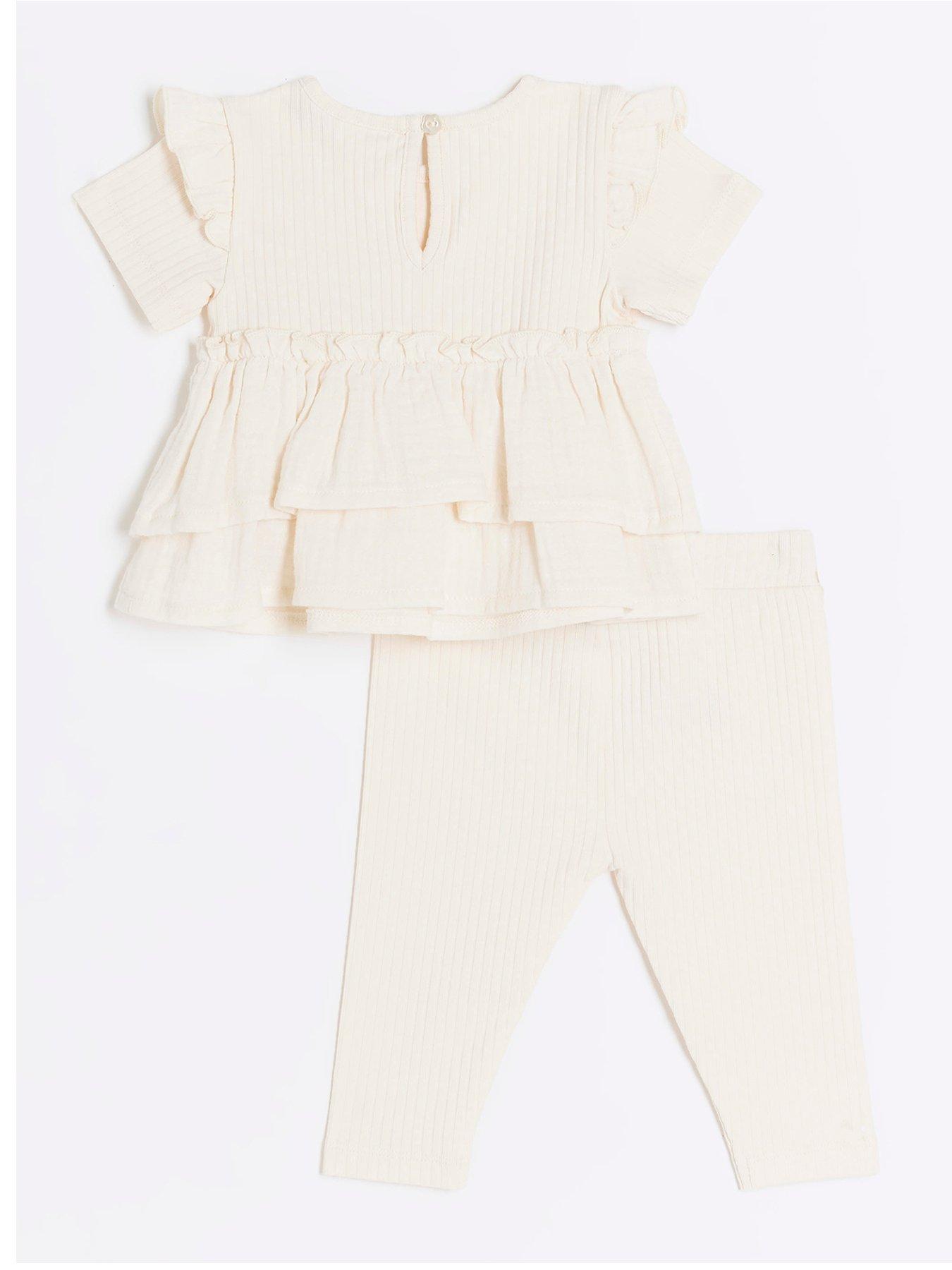 river-island-baby-baby-girls-textured-peplum-top-set-creamback