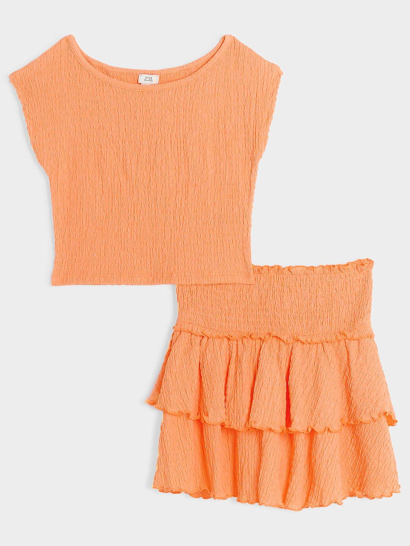 river-island-girls-textured-top-and-skirt-set-orange