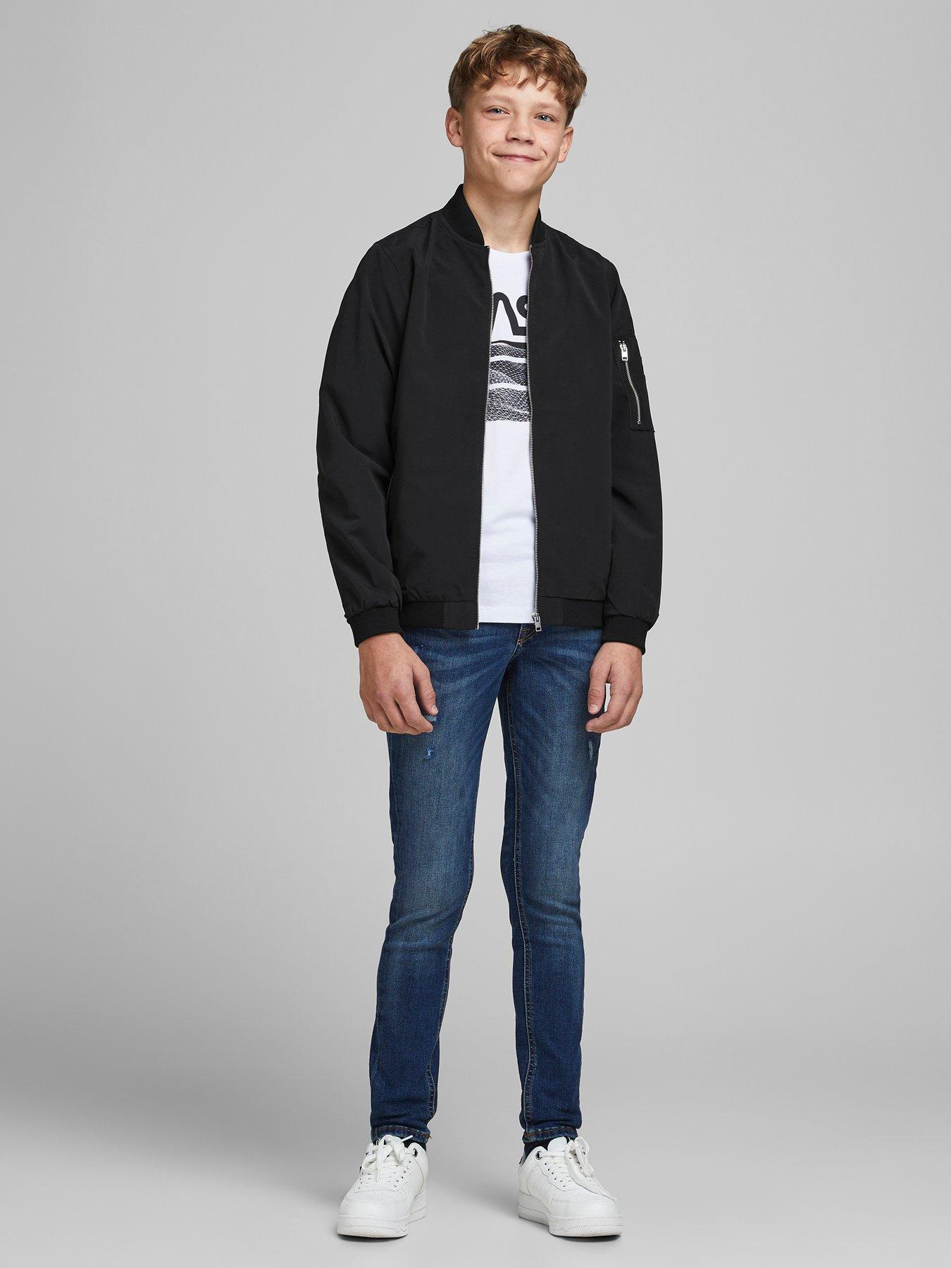 jack-jones-junior-boys-rush-bomber-lightweight-jacket-blackstillFront