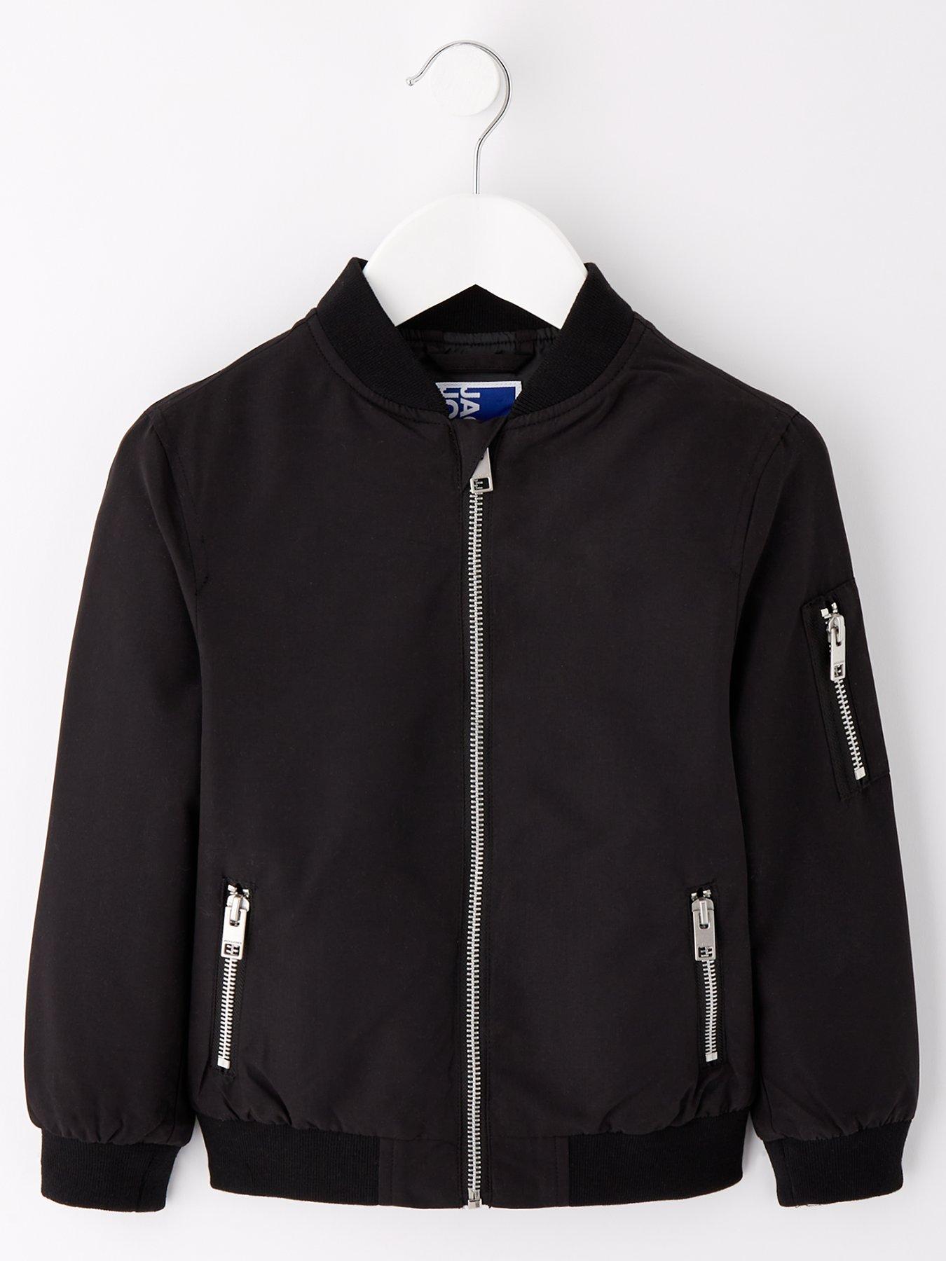 jack-jones-mini-younger-boys-rush-bomber-lightweight-jacket-blackfront