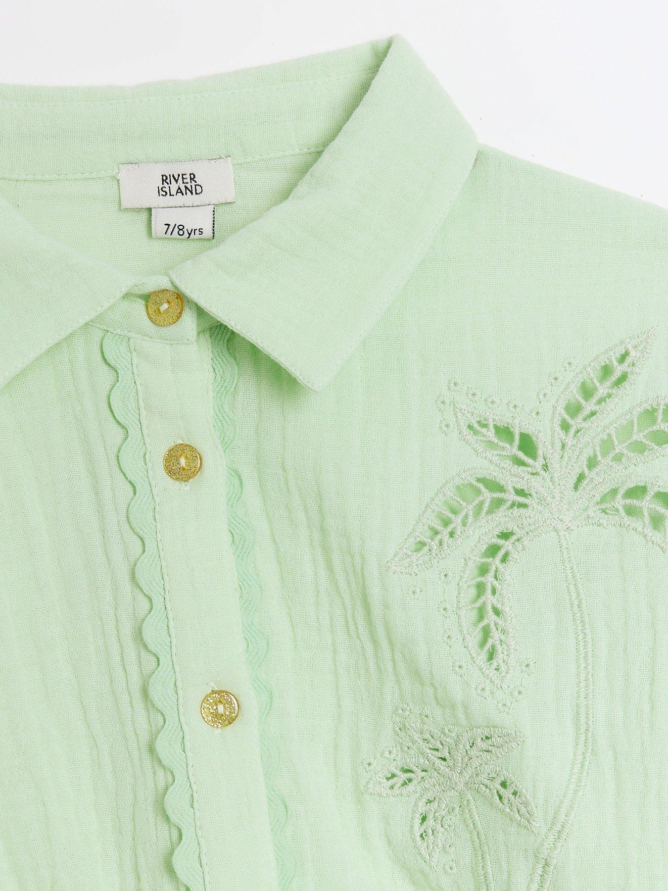 river-island-girls-palm-embroidered-shirt-set-greendetail