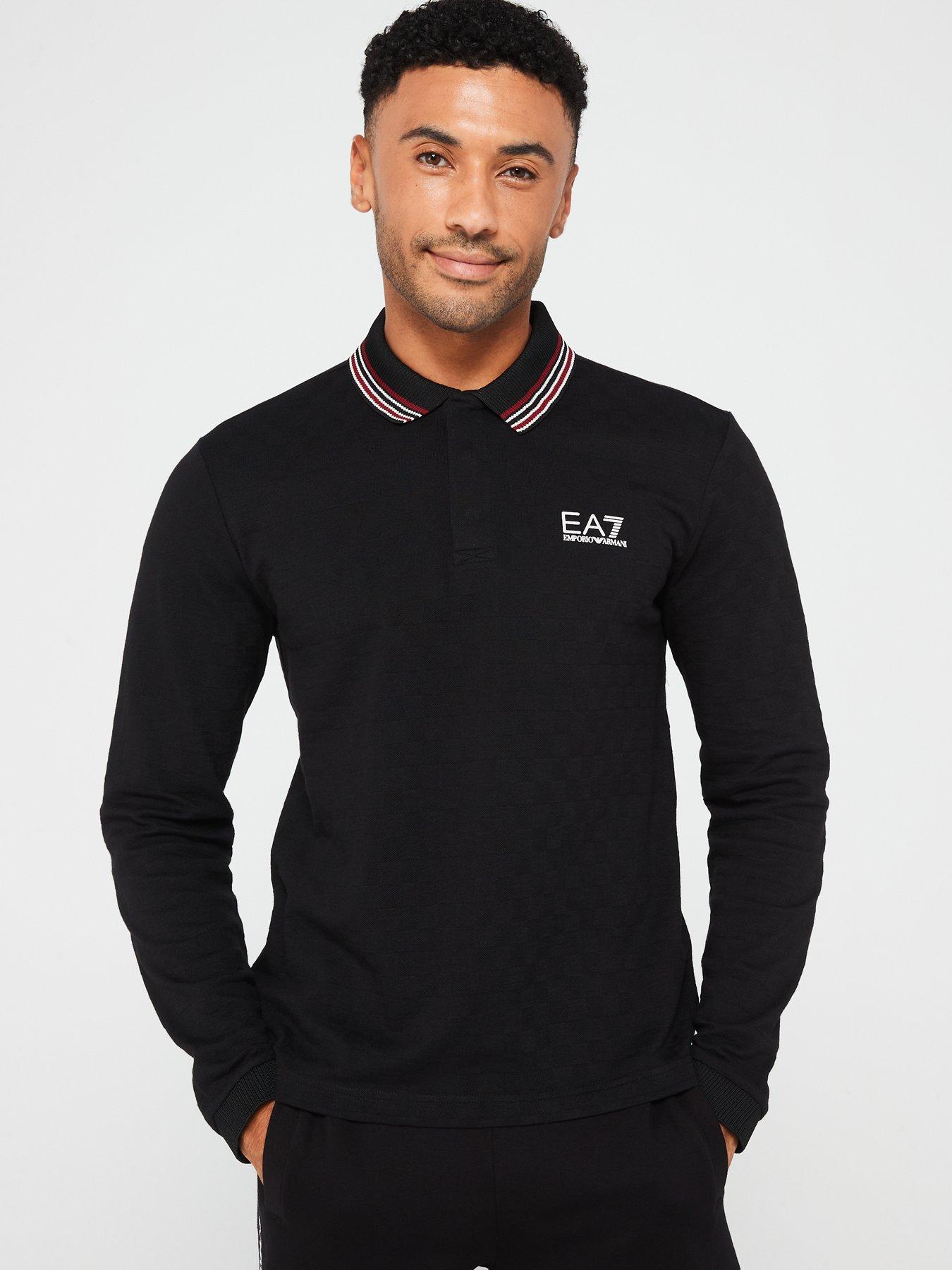 ea7-emporio-armani-ea7-emporio-armani-collar-trim-jacquard-long-sleeve-polo-shirt-black