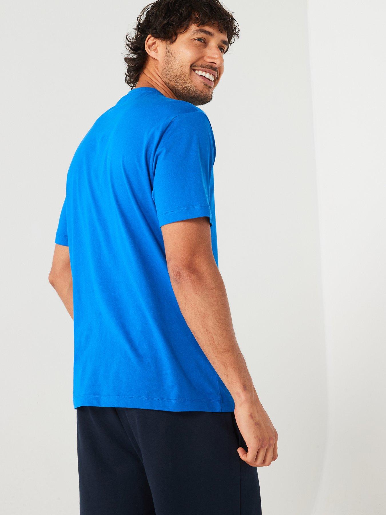Image 2 of 3 of EA7 Emporio Armani Visibility Large Logo T-Shirt - Bright Blue
