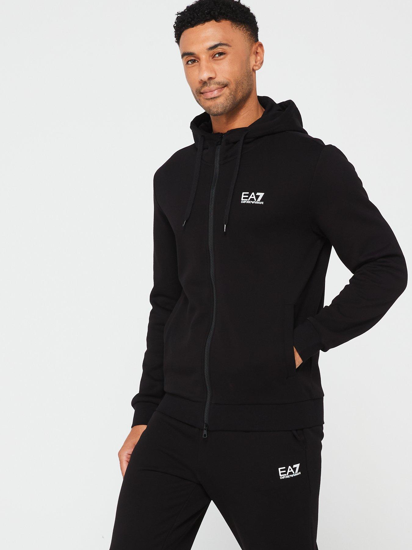 Image 4 of 4 of EA7 Emporio Armani Ea7 Emporio Armani Core Id Zip Hoodie Fleece Tracksuit - Black