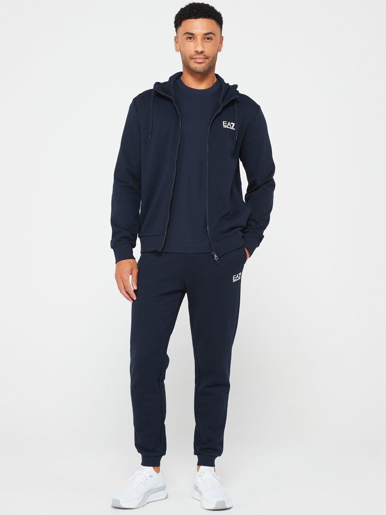 undefined Ea7 Emporio Armani Core Id Zip Hoodie Fleece Tracksuit - Dark Blue