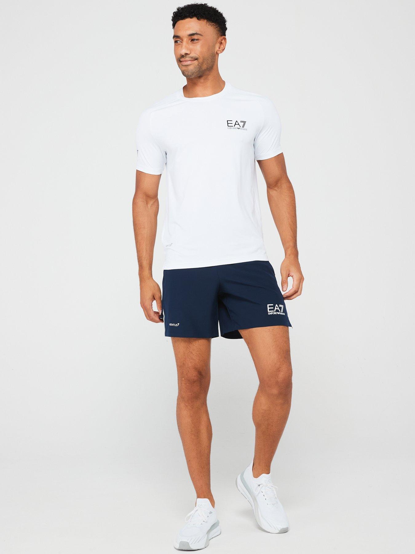 Image 3 of 4 of EA7 Emporio Armani Eagle Sleeve Logo Poly T-Shirt - White