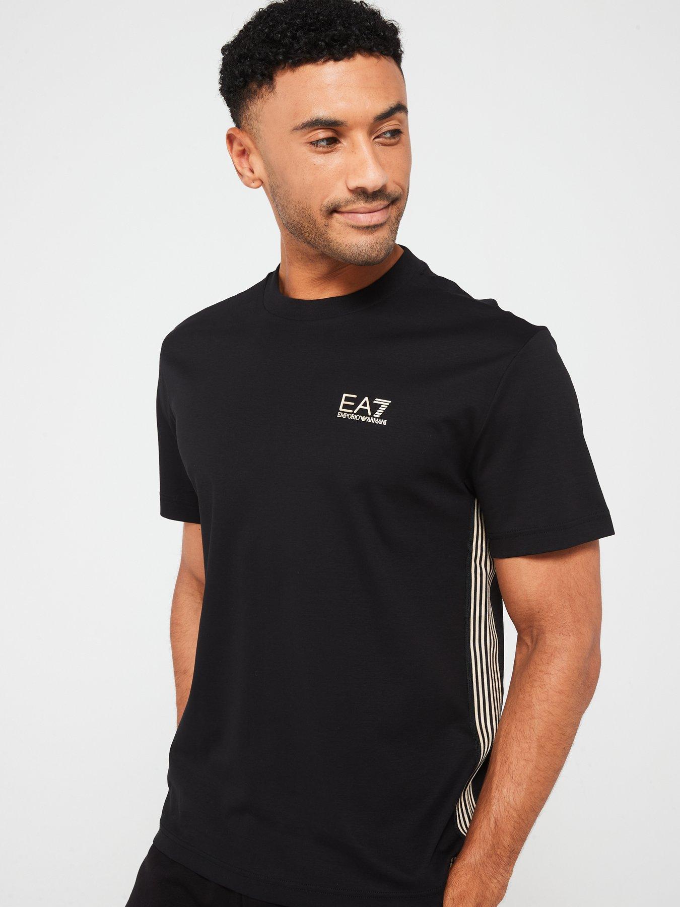Image 1 of 4 of EA7 Emporio Armani 7 Lines Stripe T-Shirt - Black