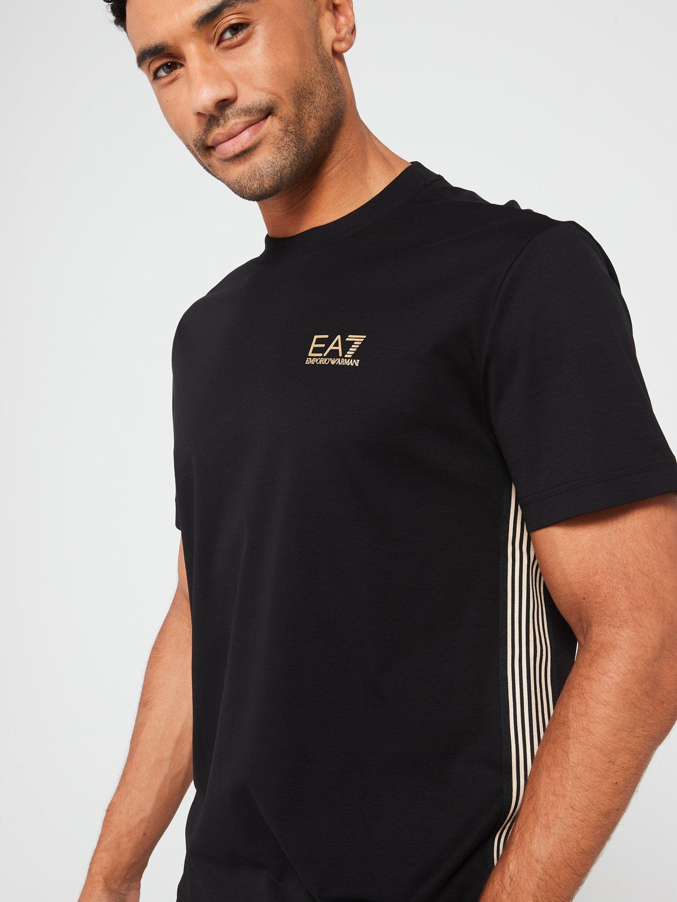 Image 4 of 4 of EA7 Emporio Armani 7 Lines Stripe T-Shirt - Black
