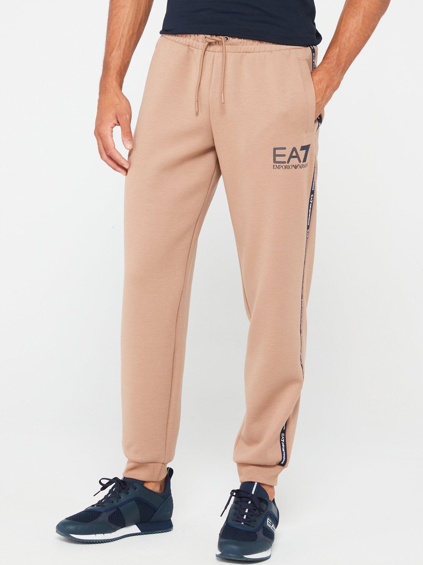 ea7-emporio-armani-ea7-emporio-armani-mini-tape-logo-cuff-joggers-brown