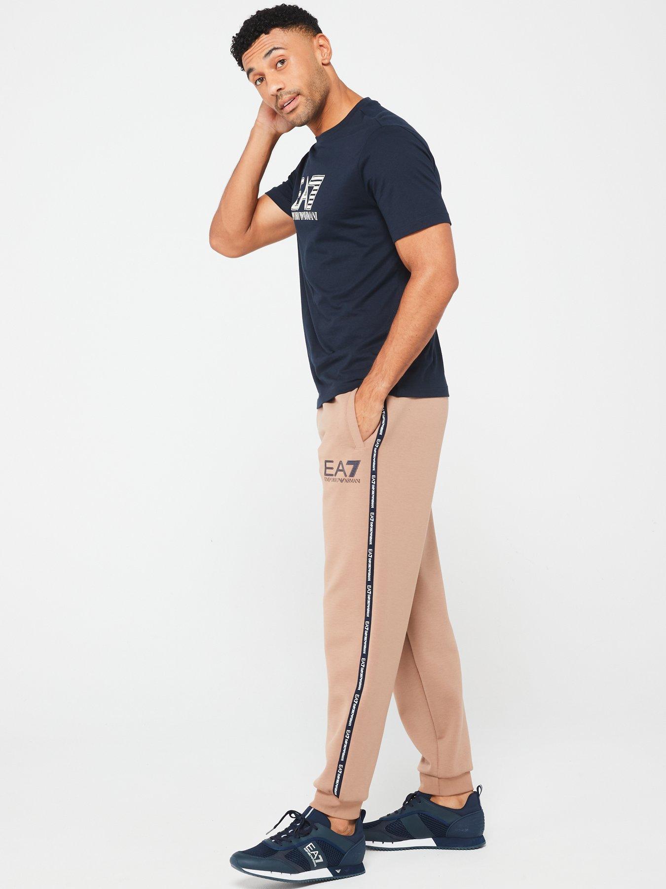 ea7-emporio-armani-ea7-emporio-armani-mini-tape-logo-cuff-joggers-brownback