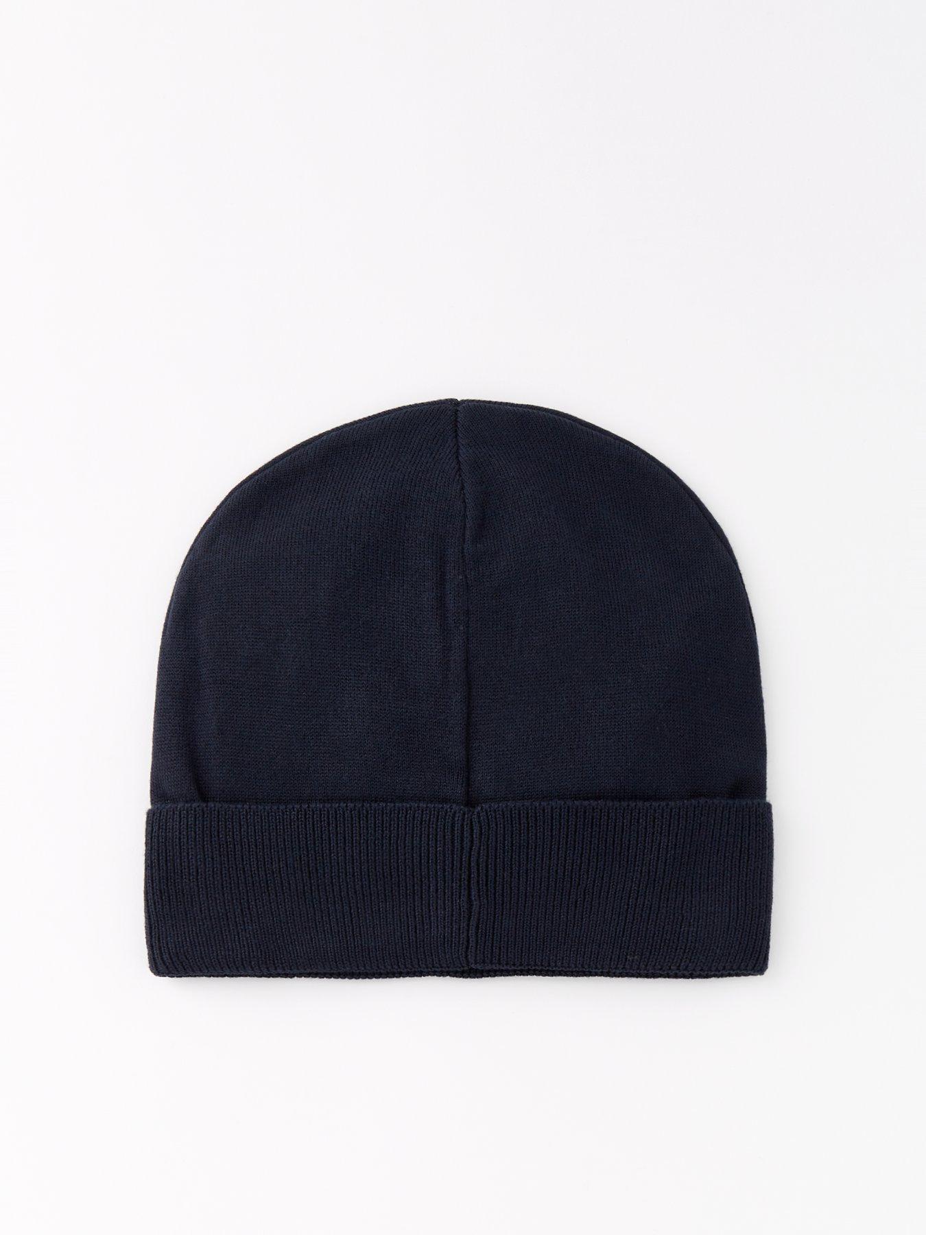 Image 2 of 4 of EA7 Emporio Armani Ea7 Emporio Armani Contrast Logo Beanie Hat - Dark Blue