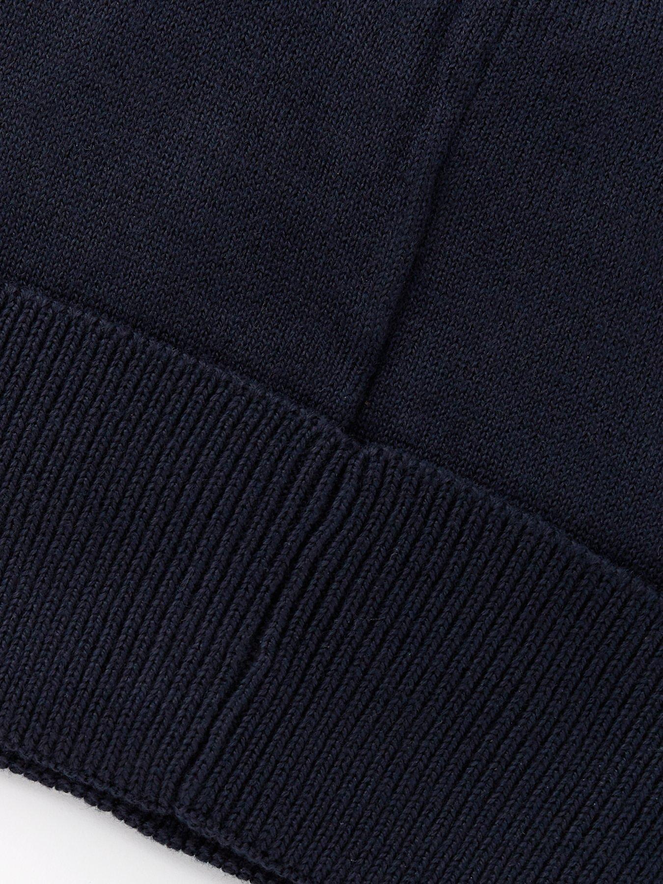 Image 4 of 4 of EA7 Emporio Armani Ea7 Emporio Armani Contrast Logo Beanie Hat - Dark Blue