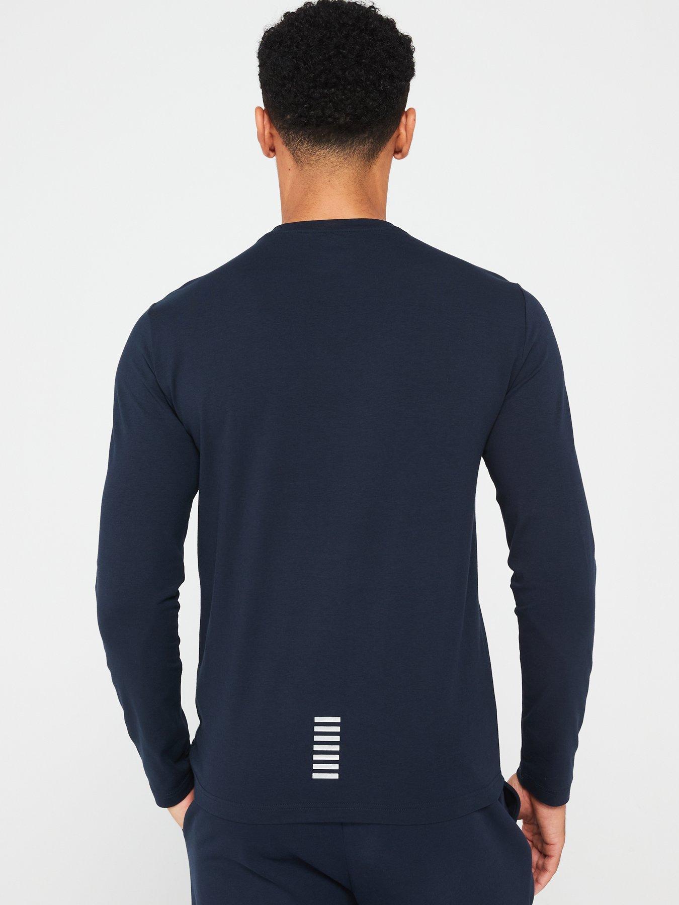 Image 4 of 6 of EA7 Emporio Armani Core ID Logo Long Sleeve T-Shirt - Dark Blue