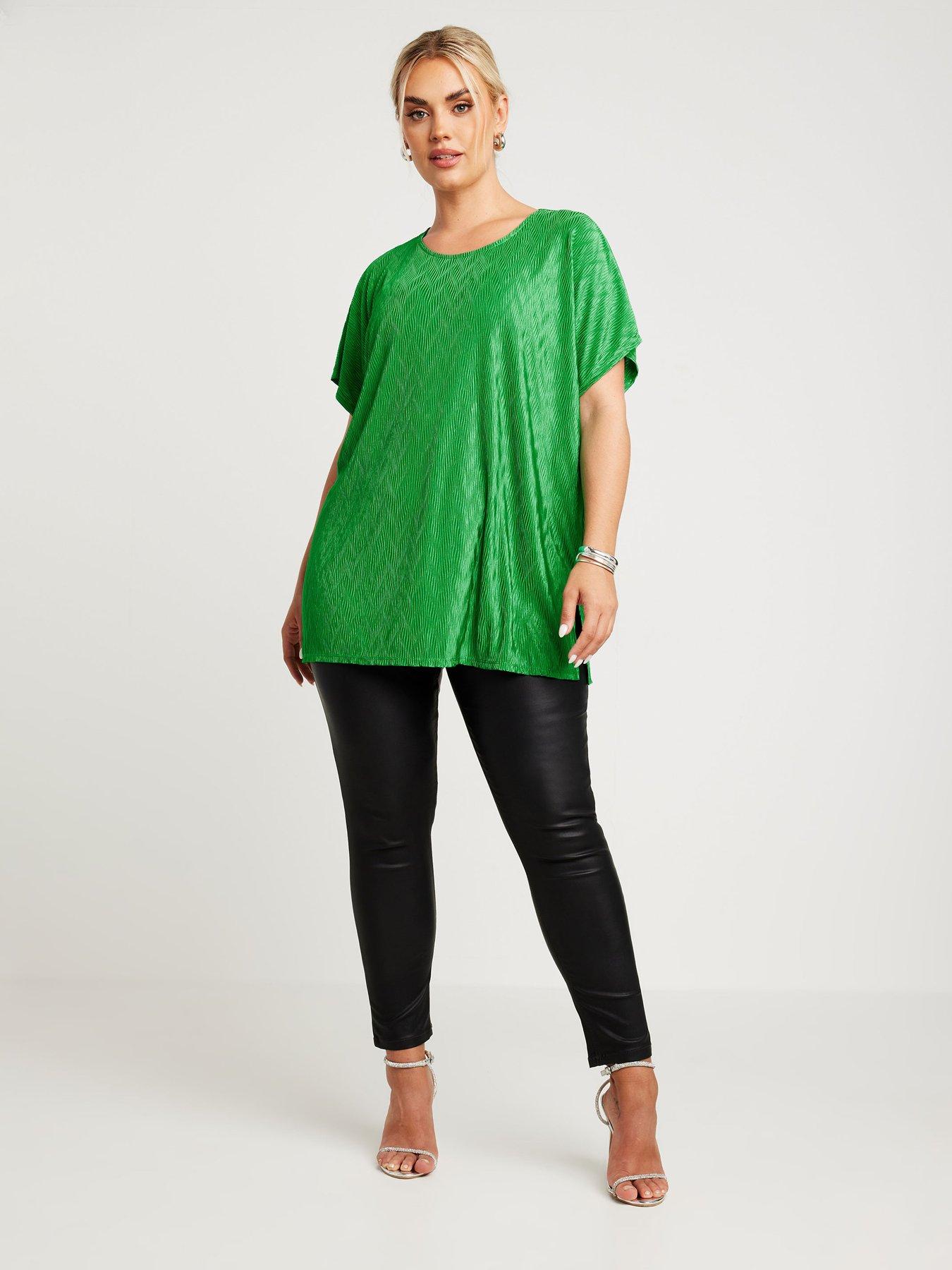 yours-curve-zig-zag-plisse-grown-on-sleeve-top-greenback