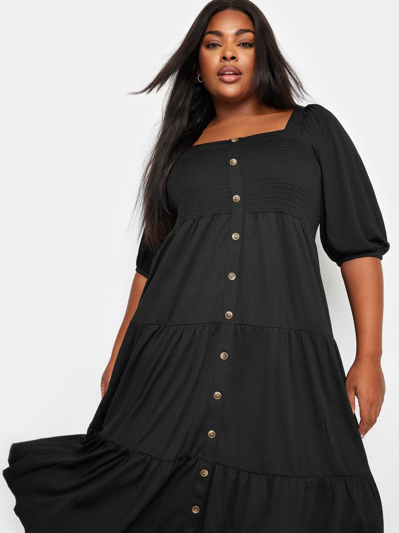 yours-curve-button-front-maxi-dress-blackoutfit