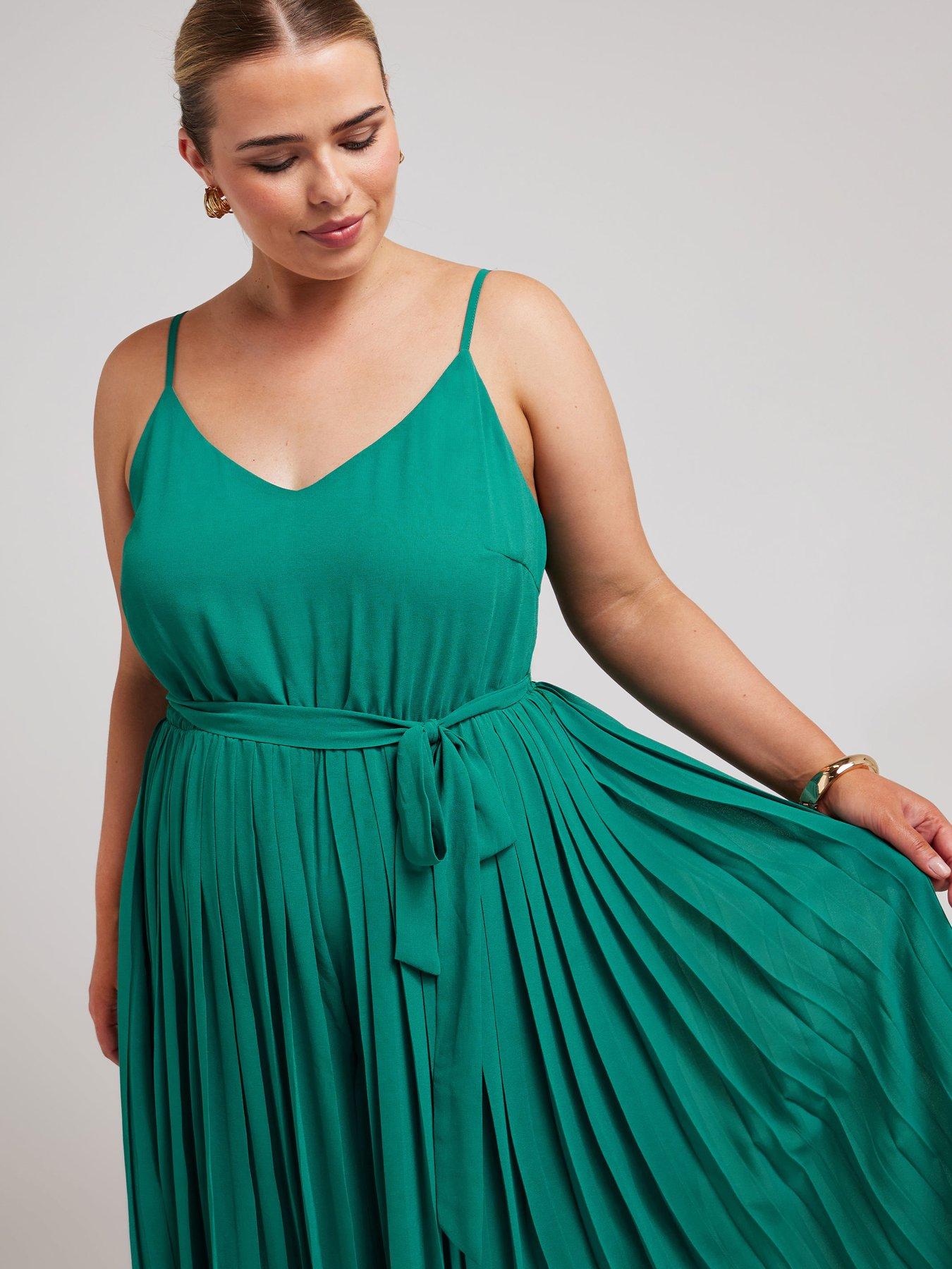 yours-curve-pleated-jumpsuit-greenoutfit