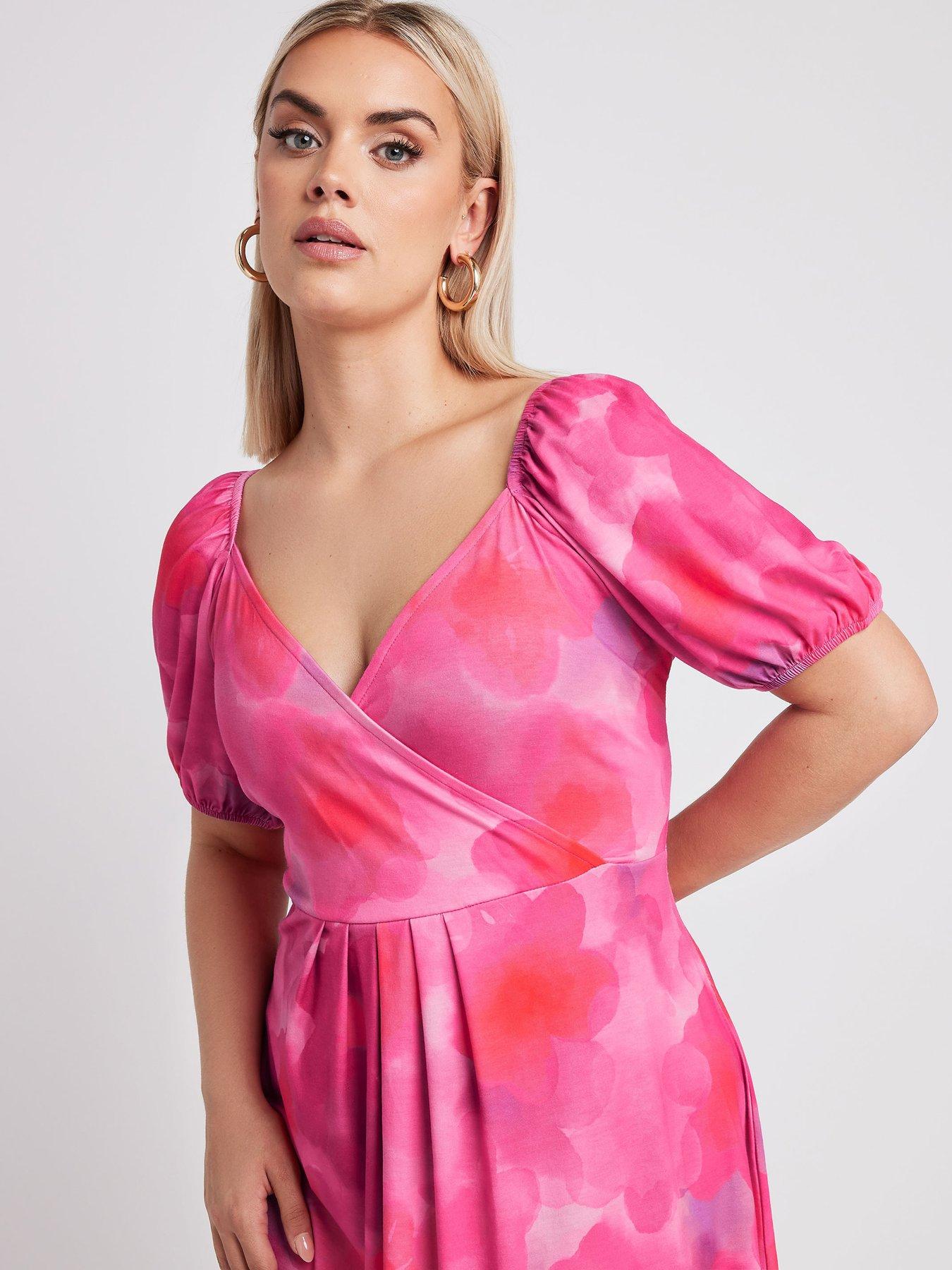 yours-curve-wrap-over-milkmaid-midaxi-dress-pinkoutfit