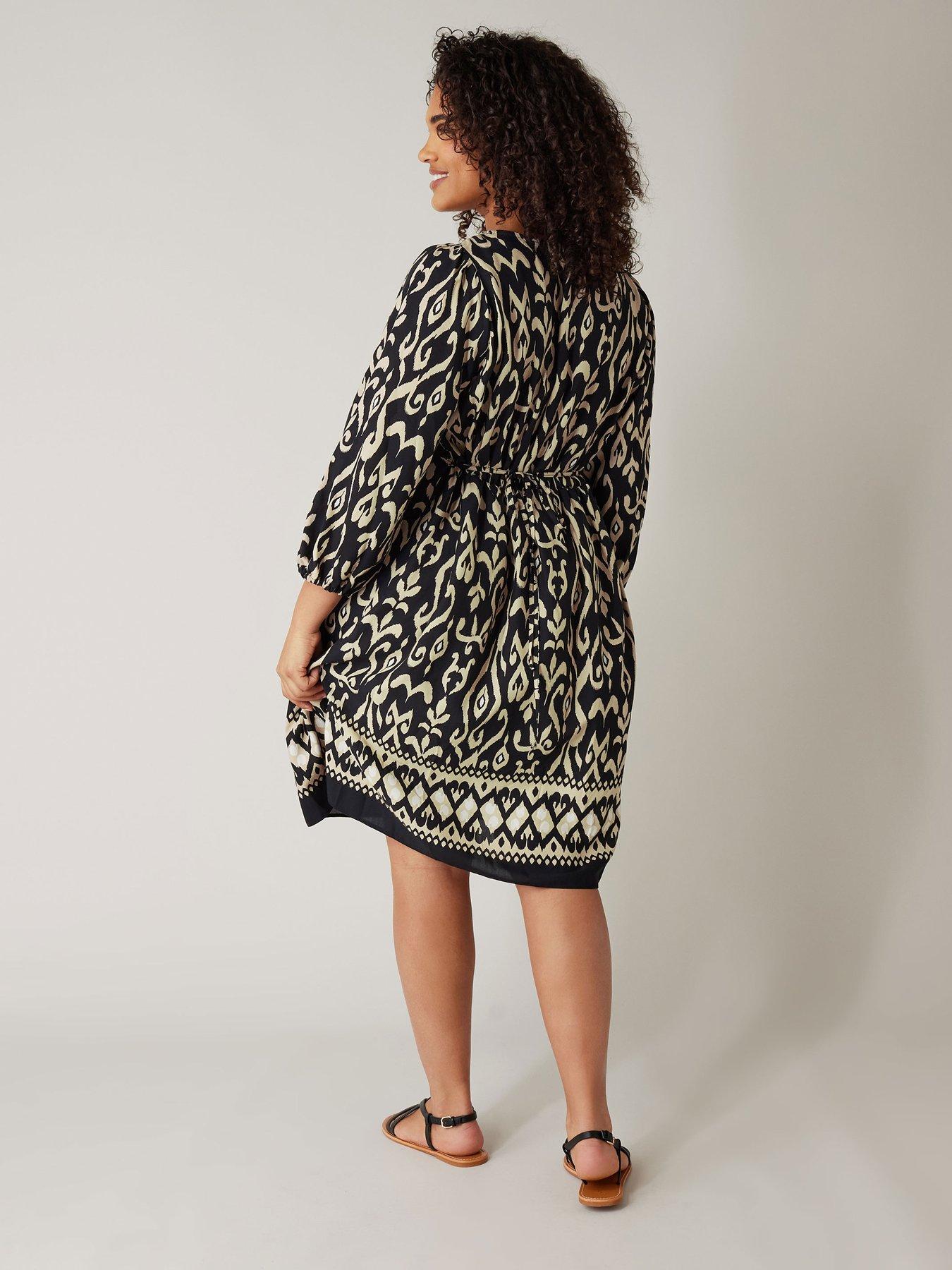 evans-border-print-dress-blackstillFront