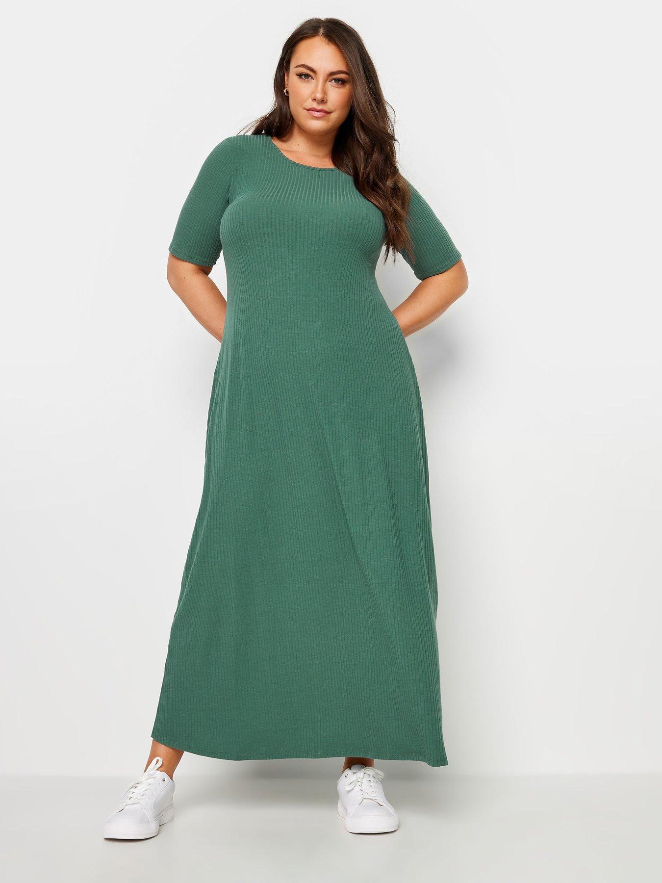 yours-curve-rib-swing-maxi-dress-greenback